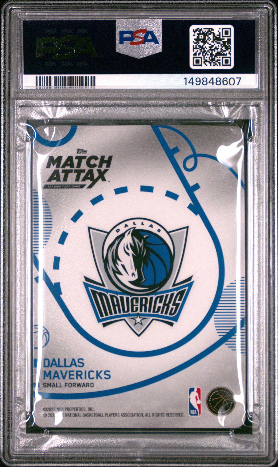 2025 Topps Match Attax Cooper Flagg #121 (Uncommon) Gem Mt 10 back view - PSA certificate #149848607