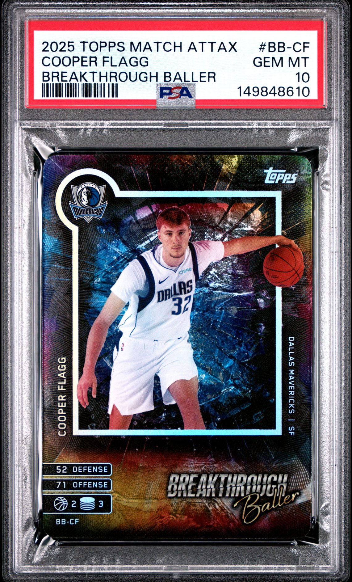 2025 Topps Match Attax Breakthrough Baller Cooper Flagg #Bb-Cf (Breakthrough Baller) Gem Mt 10 front