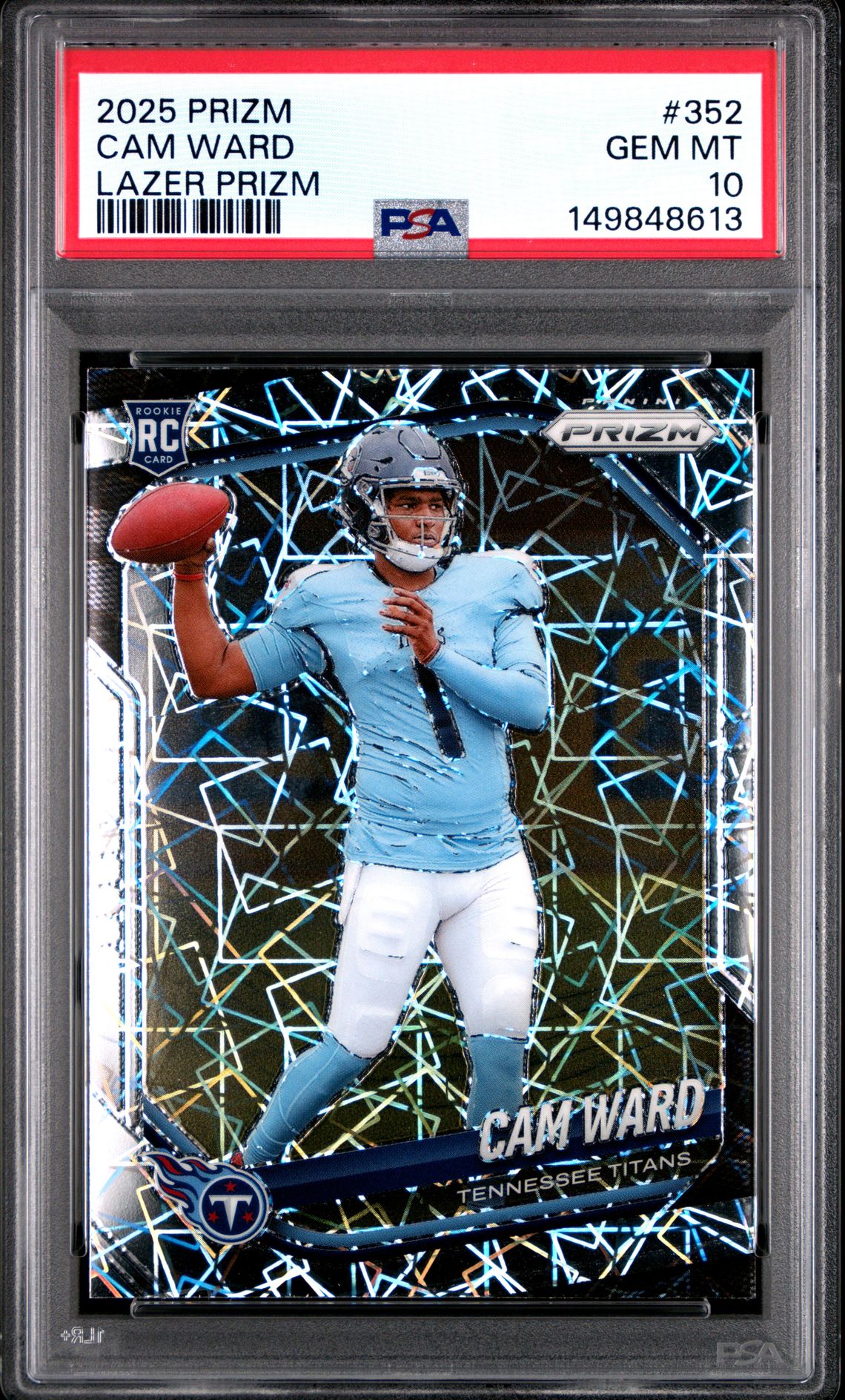 2025 Panini Prizm Cam Ward #352 (Lazer Prizm) Gem Mt 10 front