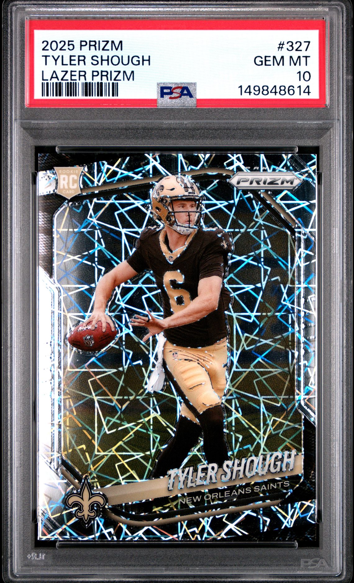2025 Panini Prizm Tyler Shough #327 (Lazer Prizm) Gem Mt 10 front