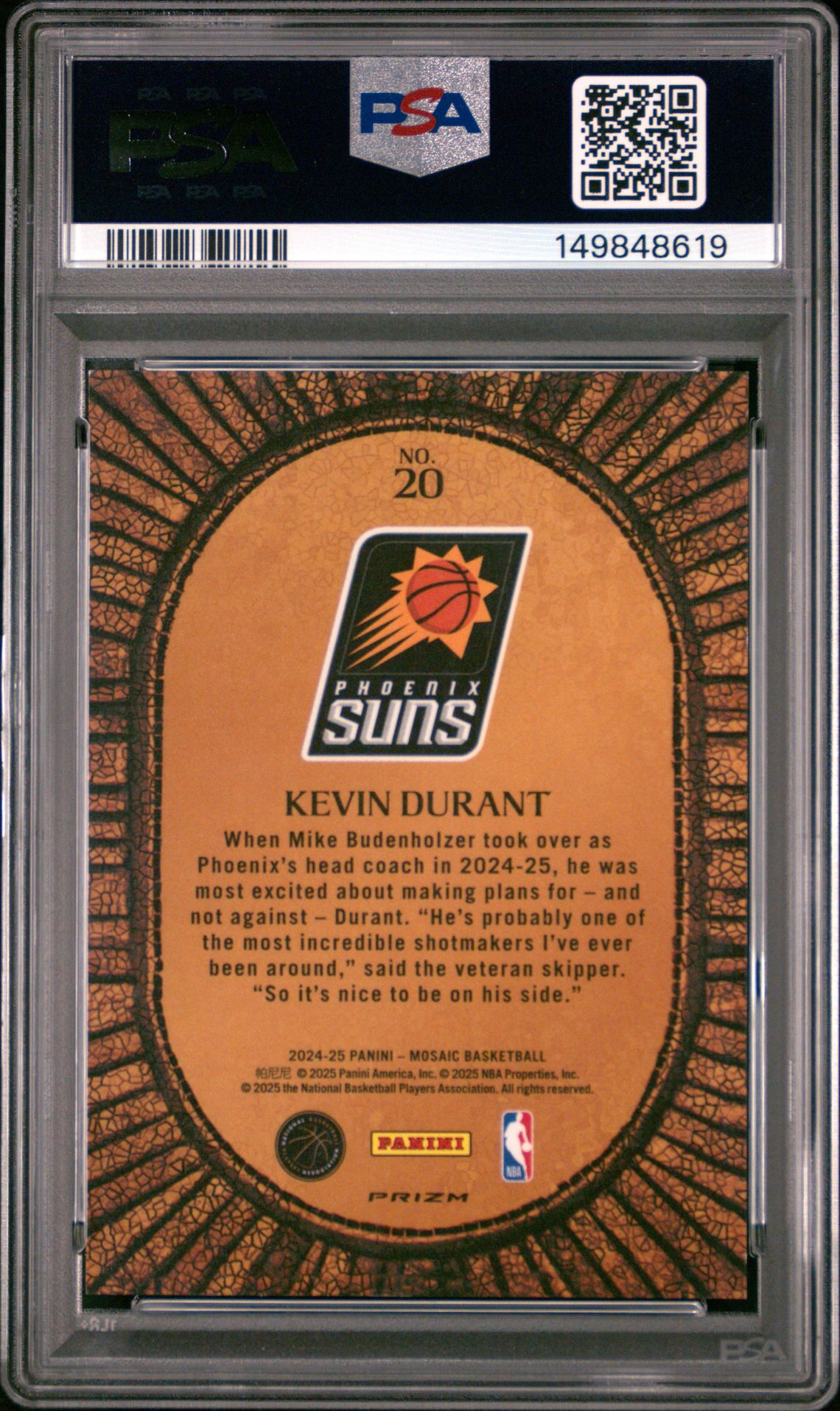 2024 Panini Mosaic Micro Mosaic Kevin Durant #20 Mint 9 back