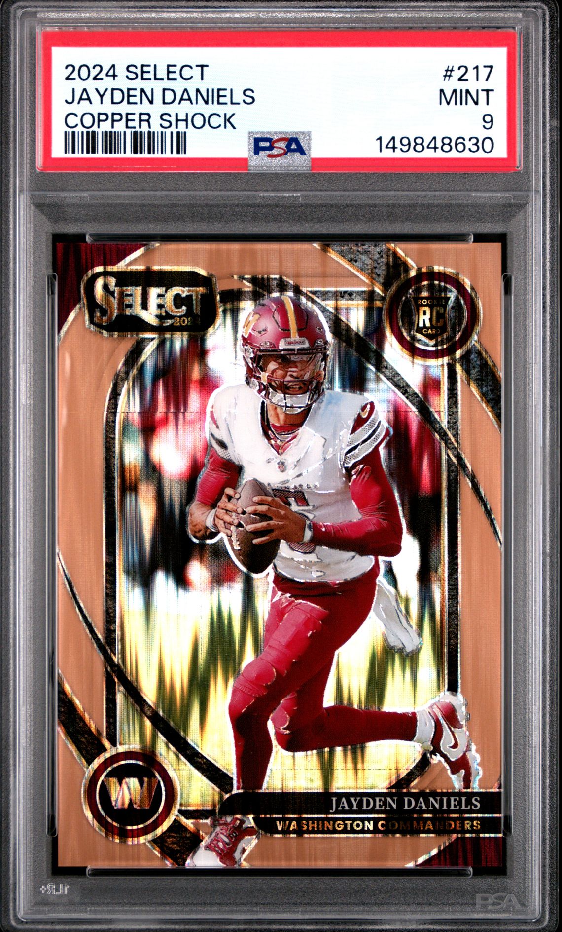 2024 Panini Select Jayden Daniels #217 (Copper Shock) Mint 9 front