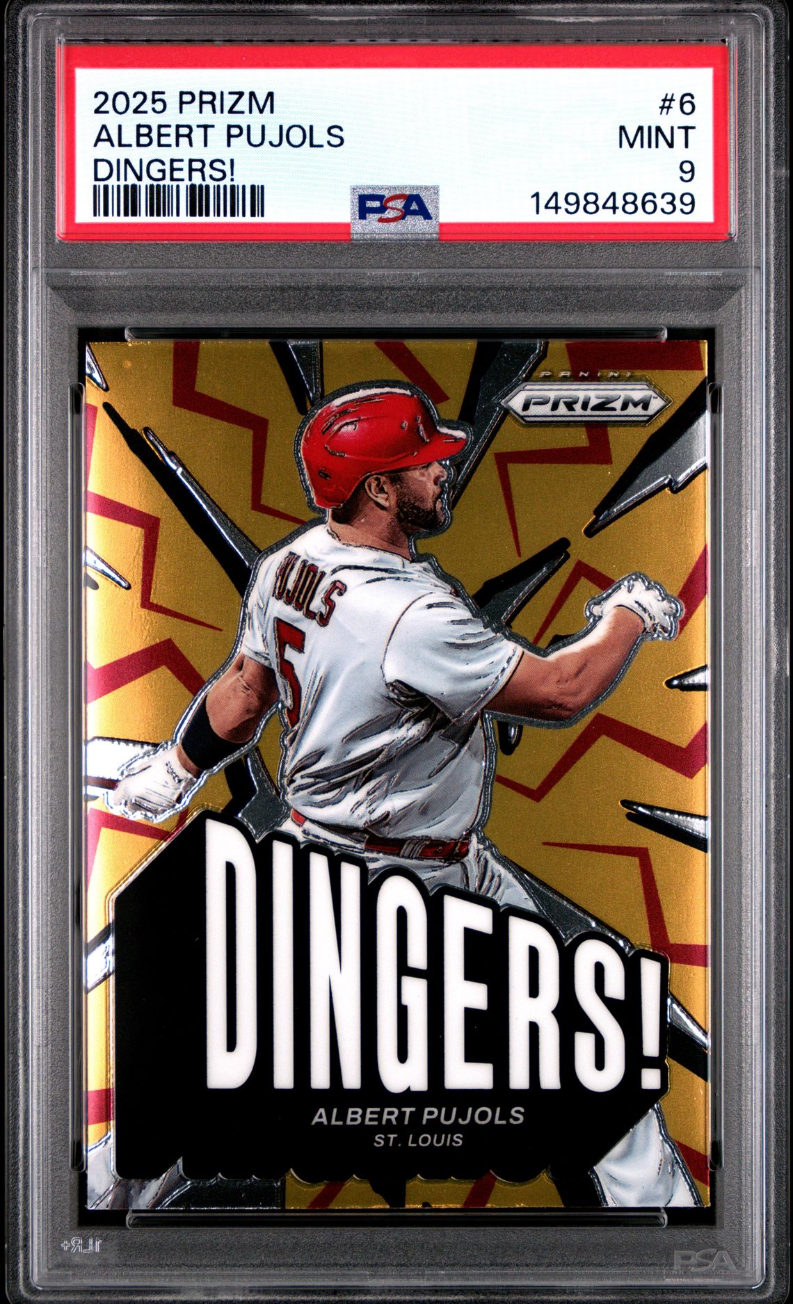 2025 Panini Prizm Dingers! Albert Pujols #6 Mint 9 front