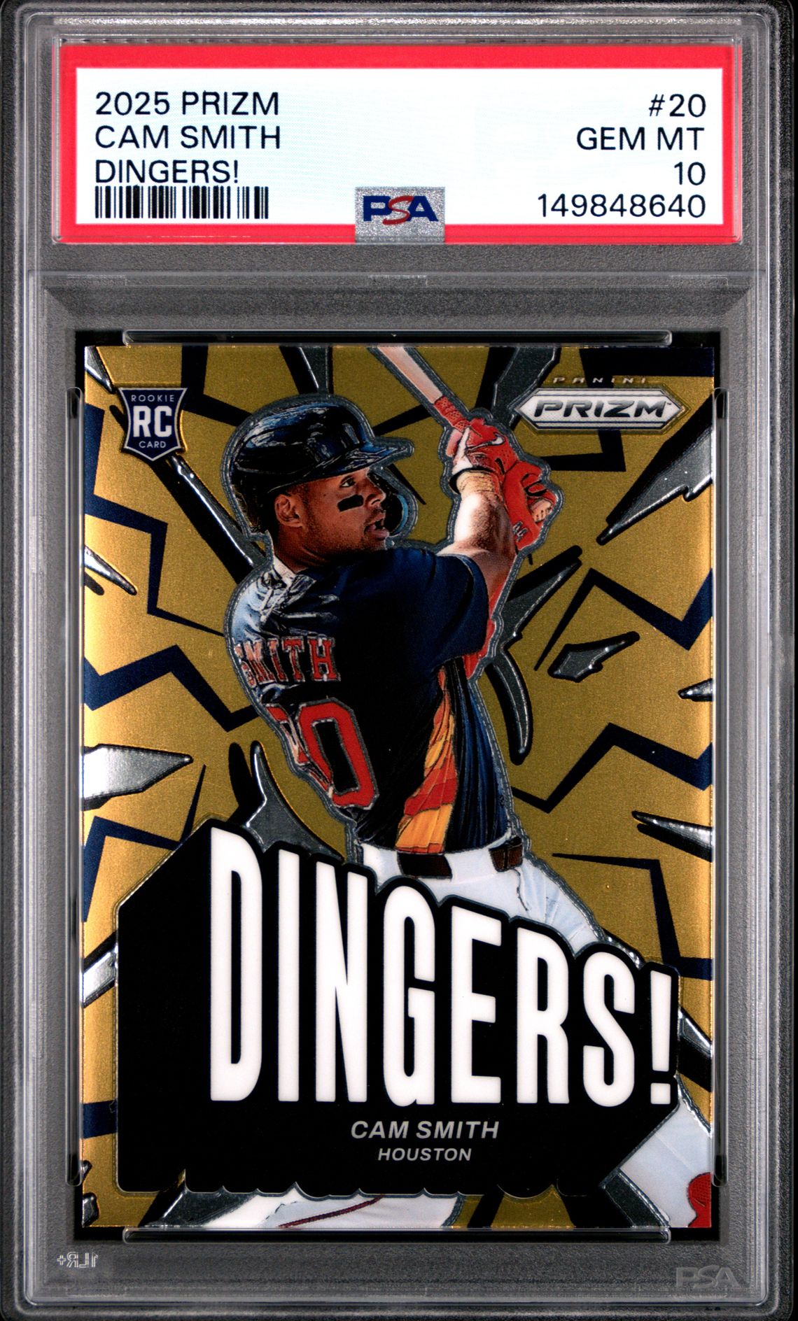 2025 Panini Prizm Dingers! Cam Smith #20 Gem Mt 10 front