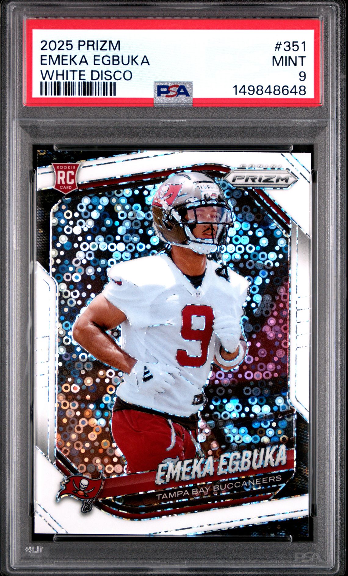 2025 Panini Prizm Emeka Egbuka #351 (White Disco) Mint 9 front
