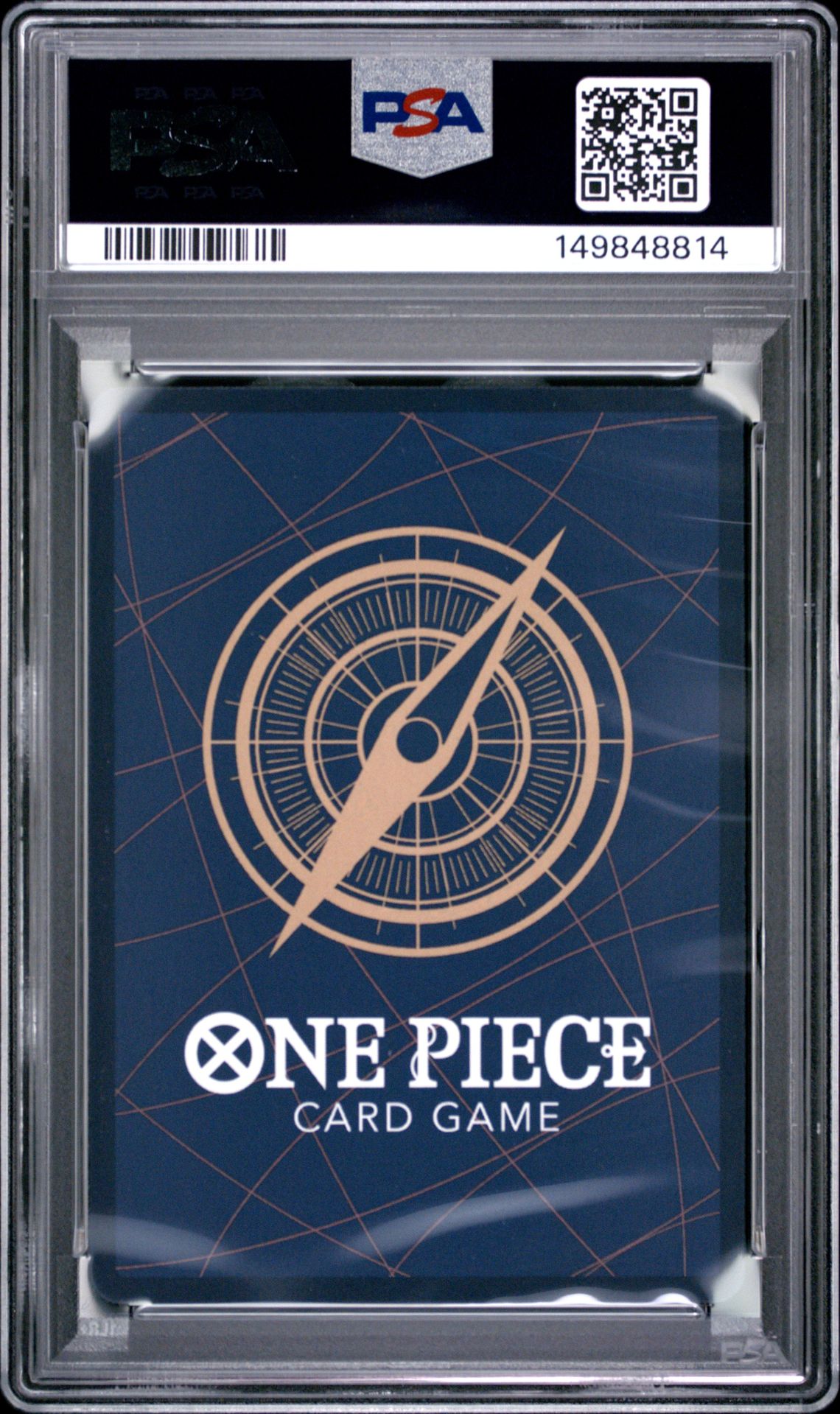 2025 One Piece Op11-A Fist Of Divine Speed Honesty Impact #018 (Alternate Art) Gem Mt 10 back view - PSA certificate #149848814