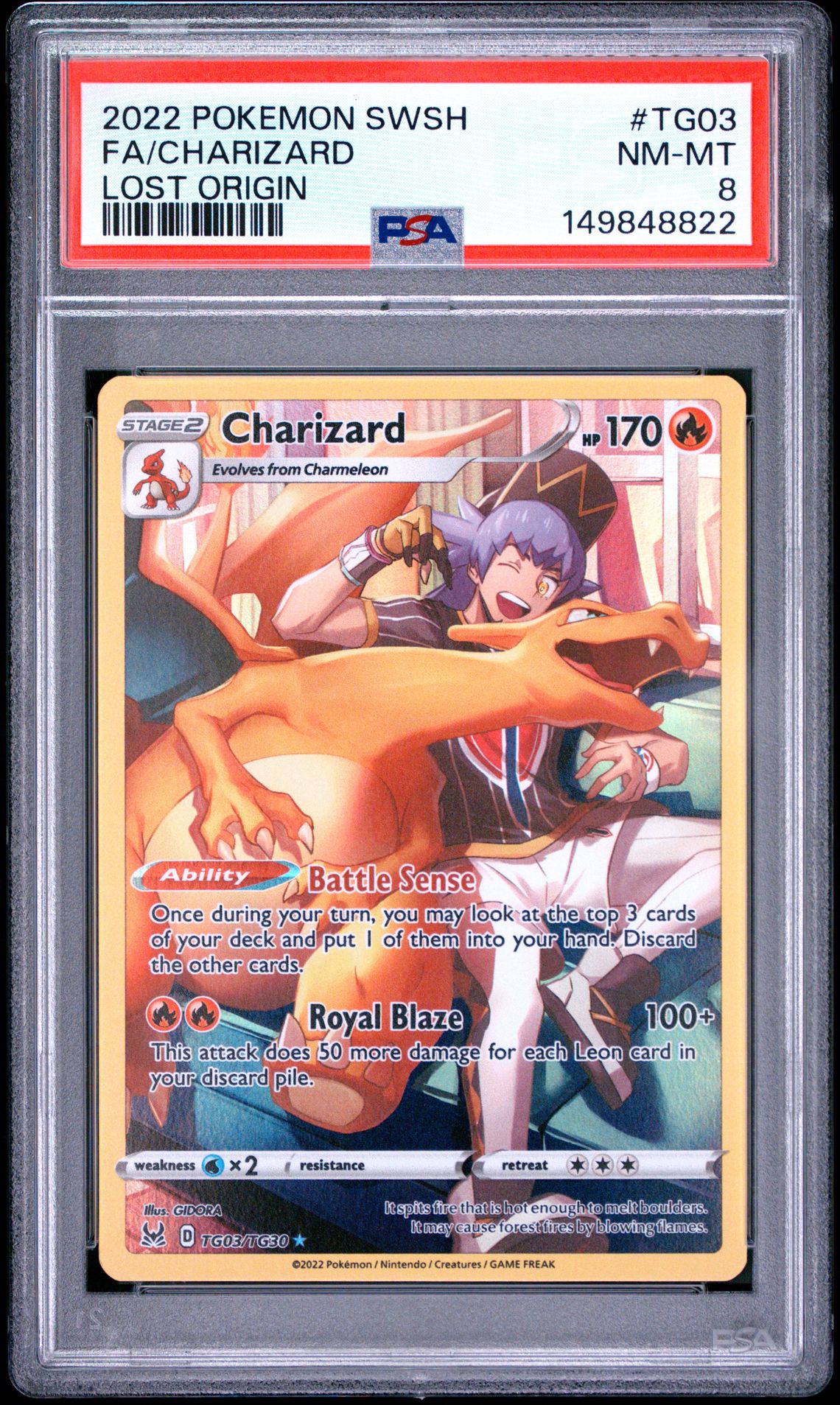 2022 Pokemon Sword & Shield Lost Origin Fa/Charizard #Tg03 (Lost Origin) Nm-Mt 8 front
