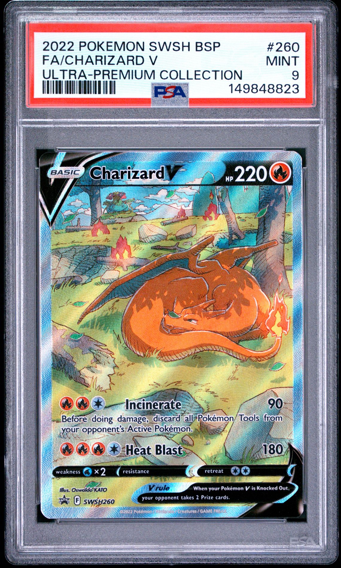 2022 Pokemon Swsh Black Star Promo Fa/Charizard V #260 (Ultra-Premium Collection) Mint 9 front