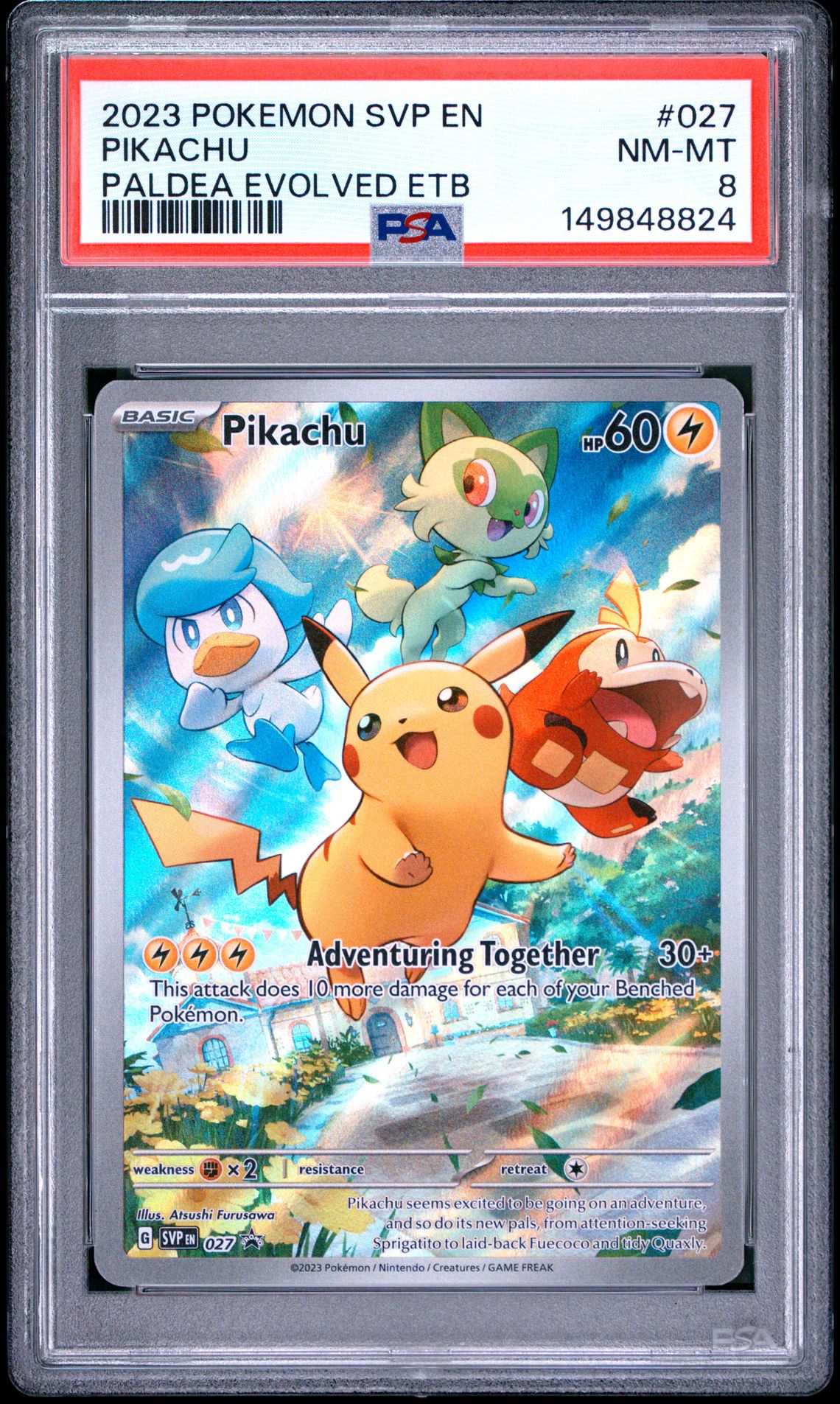 2023 Pokemon Svp En-Sv Black Star Promo Pikachu #027 (Paldea Evolved Etb) Nm-Mt 8 front
