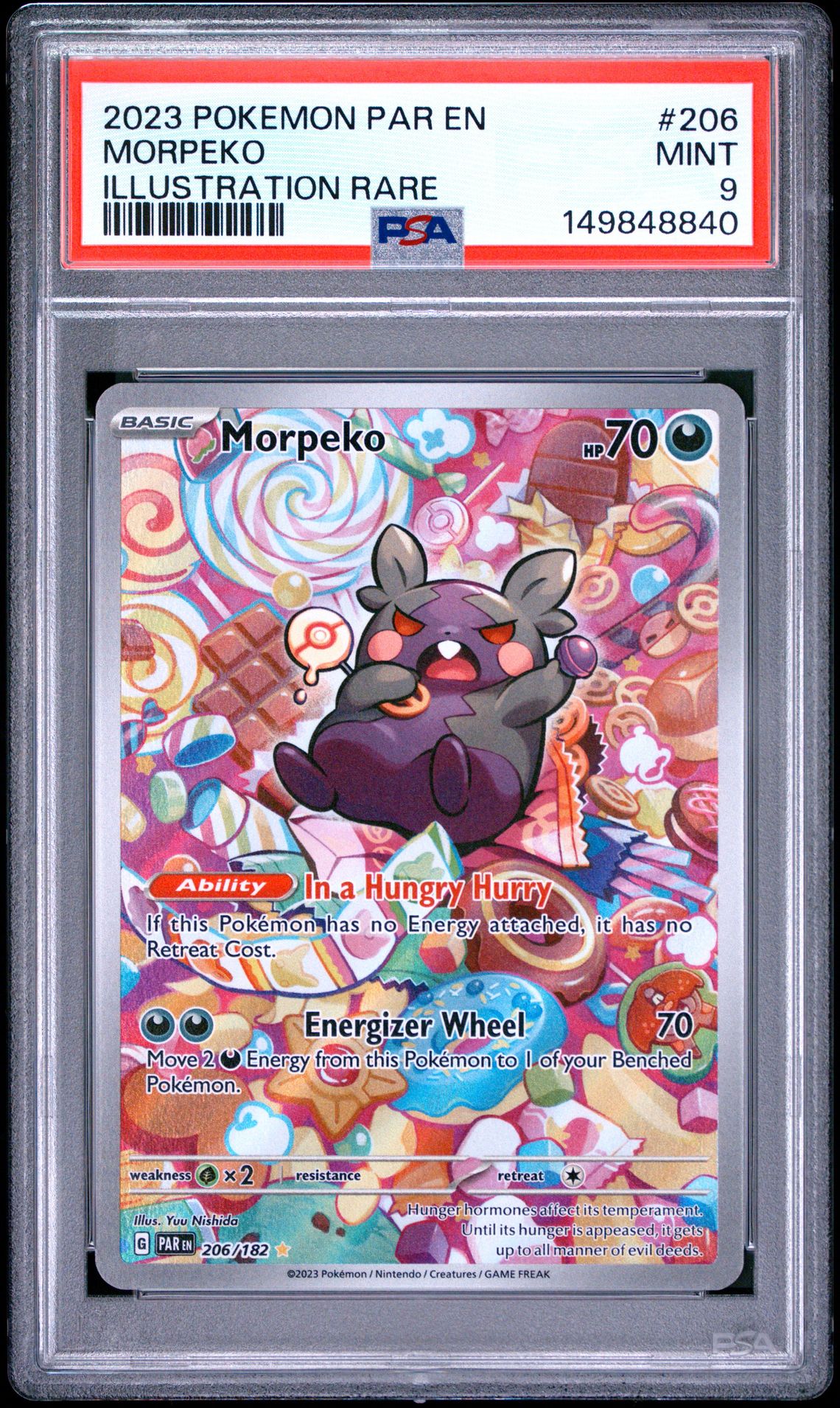 2023 Pokemon Par En-Paradox Rift Morpeko #206 (Illustration Rare) Mint 9 front