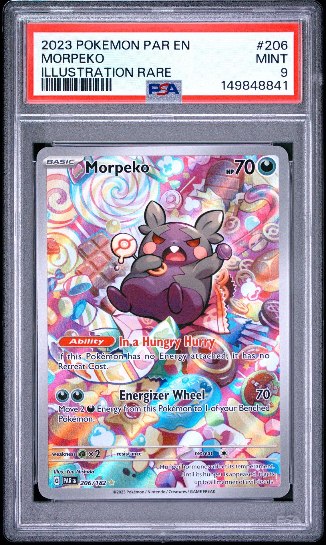 2023 Pokemon Par En-Paradox Rift Morpeko #206 (Illustration Rare) Mint 9 front