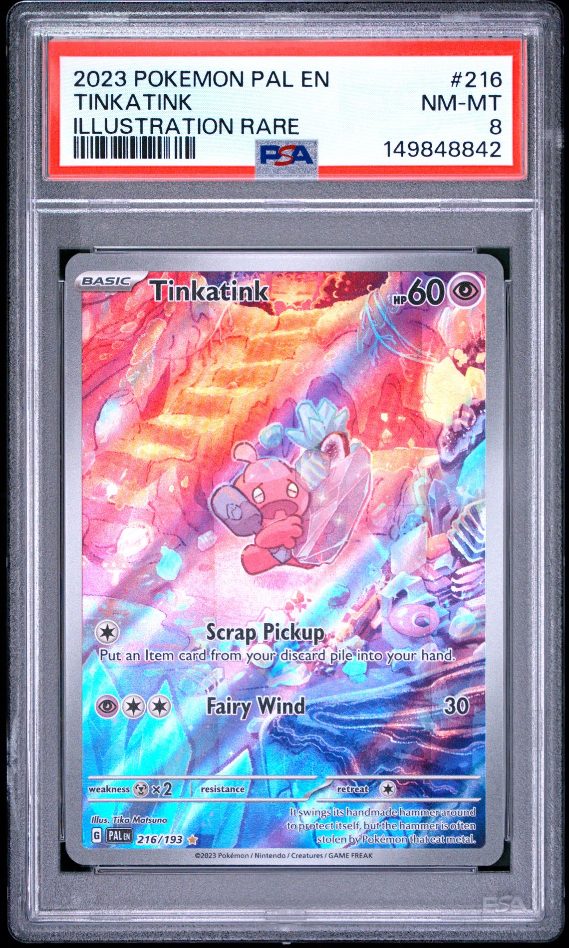 2023 Pokemon Pal En-Paldea Evolved Tinkatink #216 (Illustration Rare) Nm-Mt 8 front