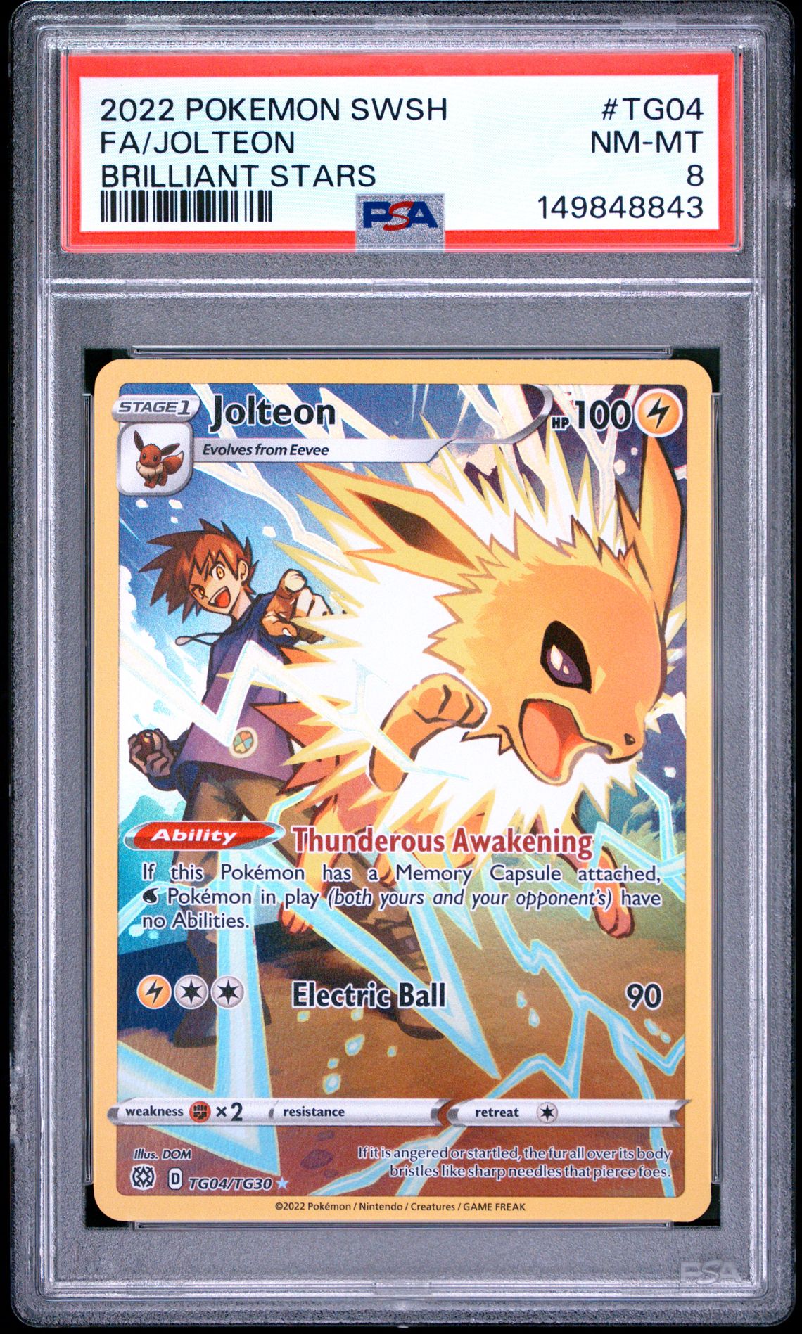 2022 Pokemon Sword & Shield Brilliant Stars Fa/Jolteon #Tg04 (Brilliant Stars) Nm-Mt 8 front