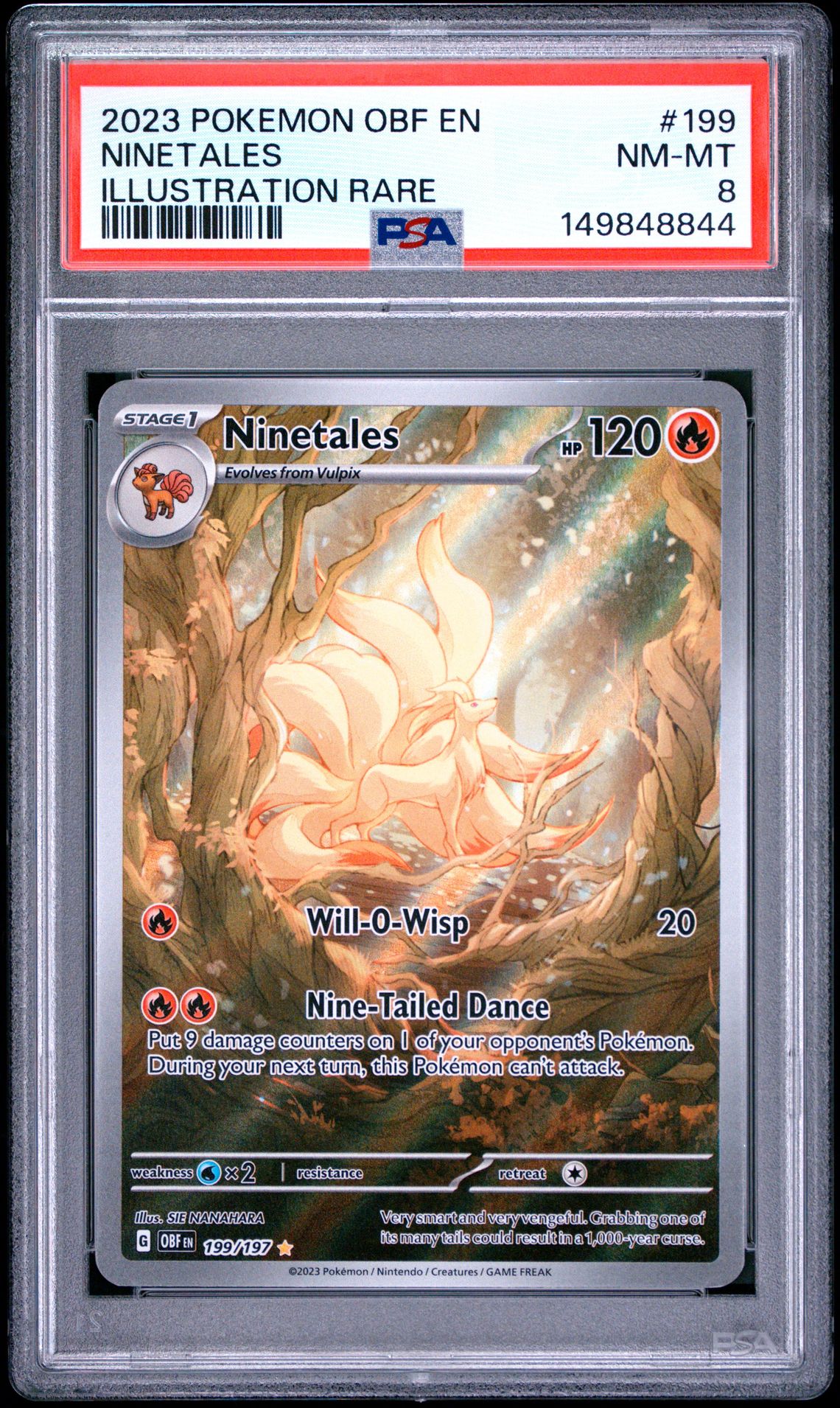 2023 Pokemon Obf En-Obsidian Flames Ninetales #199 (Illustration Rare) Nm-Mt 8 front
