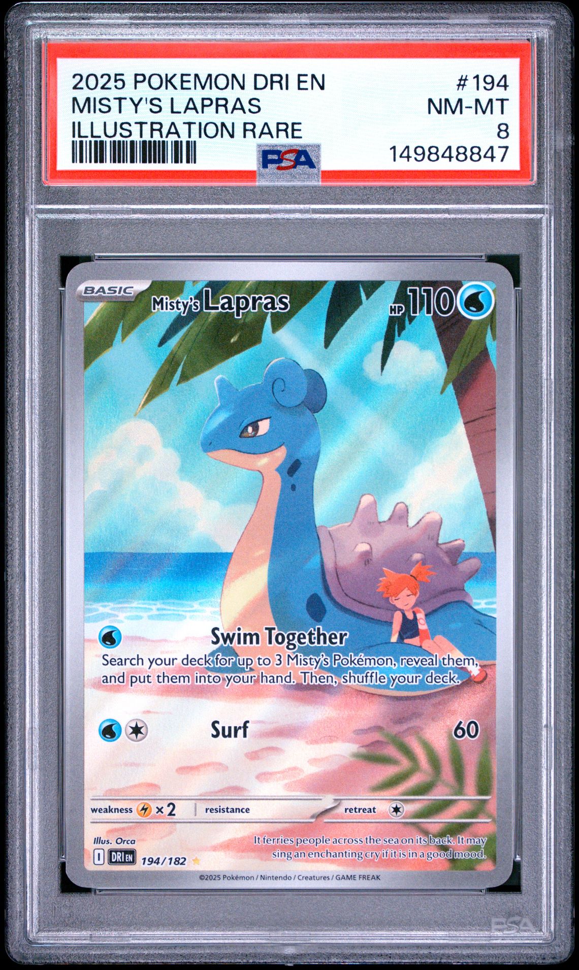 2025 Pokemon Dri En-Destined Rivals Misty's Lapras #194 (Illustration Rare) Nm-Mt 8 front