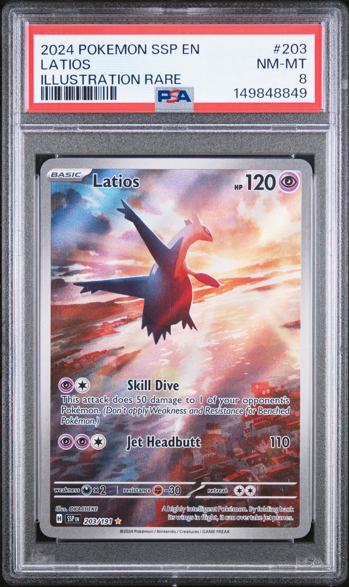 2024 Pokemon Ssp En-Surging Sparks Latios #203 (Illustration Rare) Nm-Mt 8 front