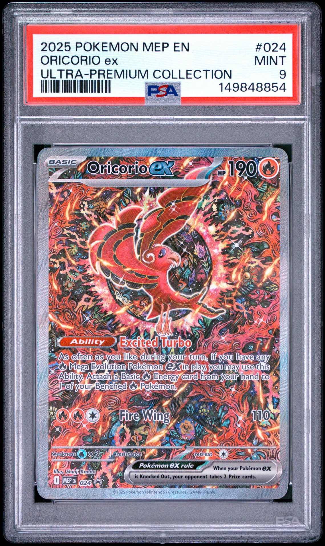 2025 Pokemon Mep En-Me Black Star Promo Oricorio Ex #024 (Ultra-Premium Collection) Mint 9 front