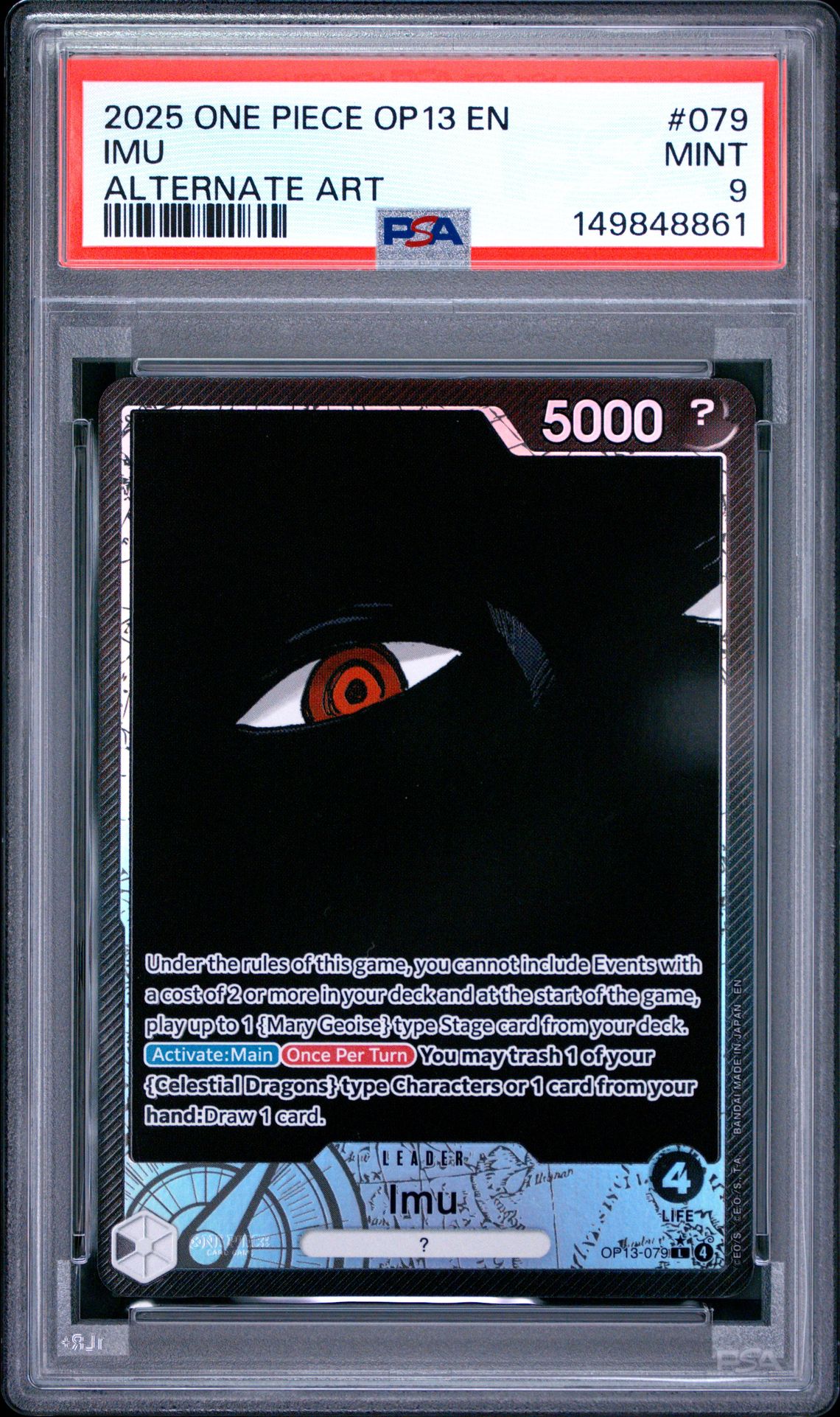 2025 One Piece Op13-Carrying On His Will Imu #079 (Alternate Art) Mint 9 front
