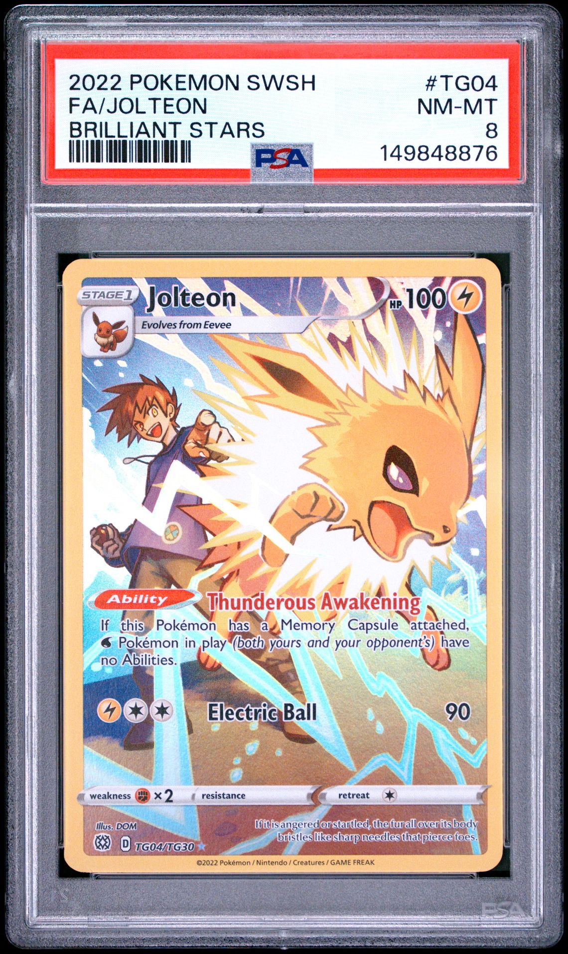2022 Pokemon Sword & Shield Brilliant Stars Fa/Jolteon #Tg04 (Brilliant Stars) Nm-Mt 8 front