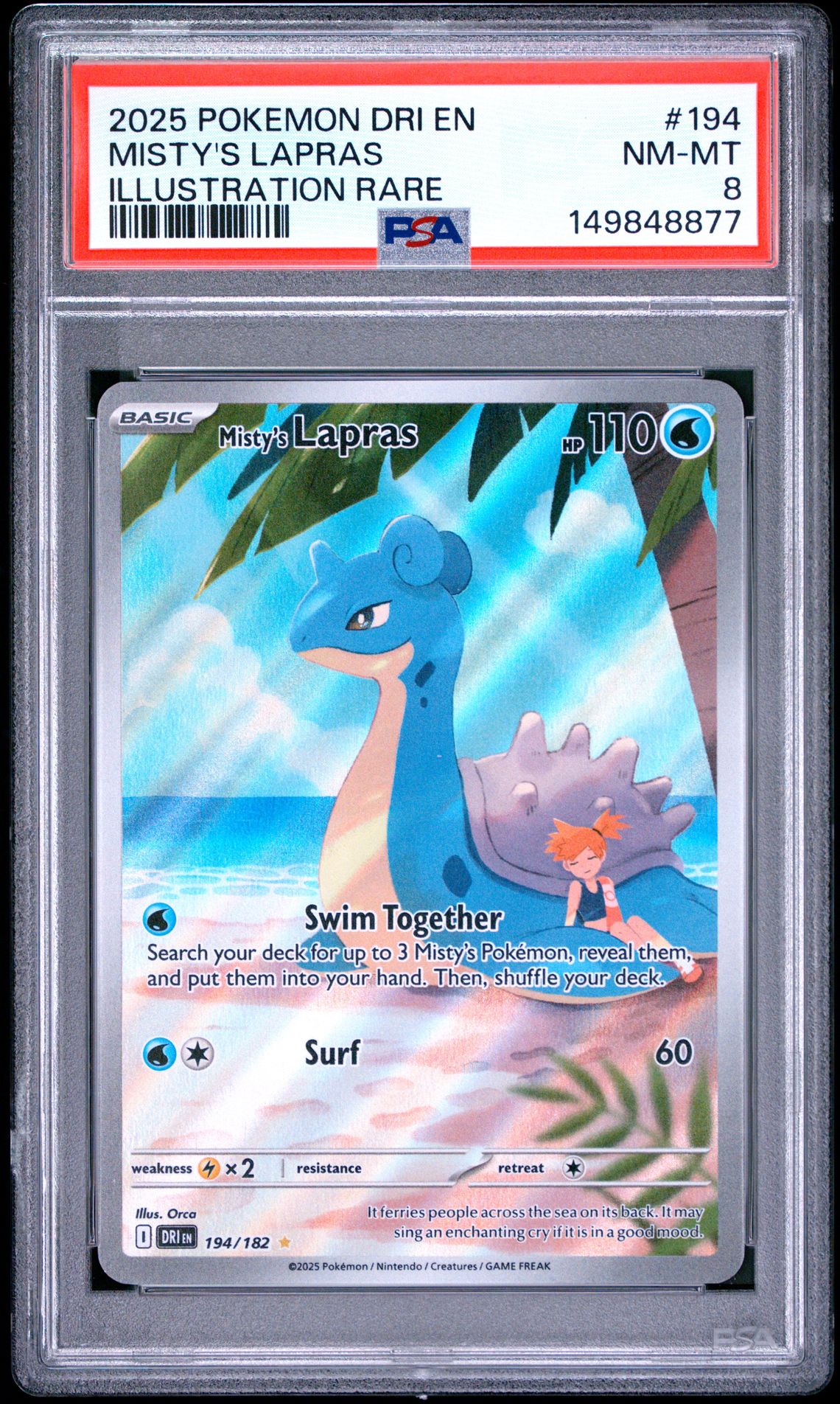 2025 Pokemon Dri En-Destined Rivals Misty's Lapras #194 (Illustration Rare) Nm-Mt 8 front