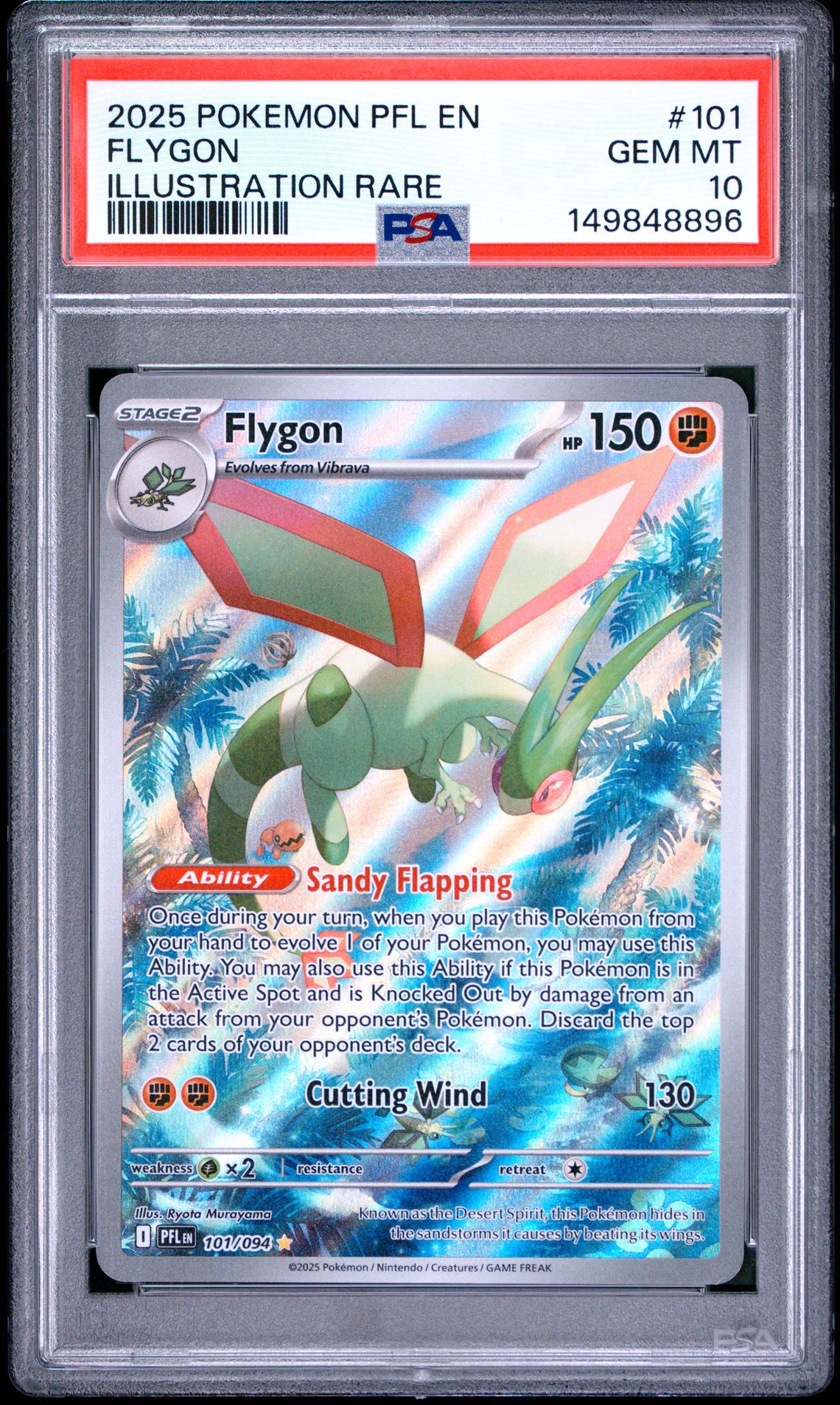 2025 Pokemon Pfl En-Phantasmal Flames Flygon #101 (Illustration Rare) Gem Mt 10 front
