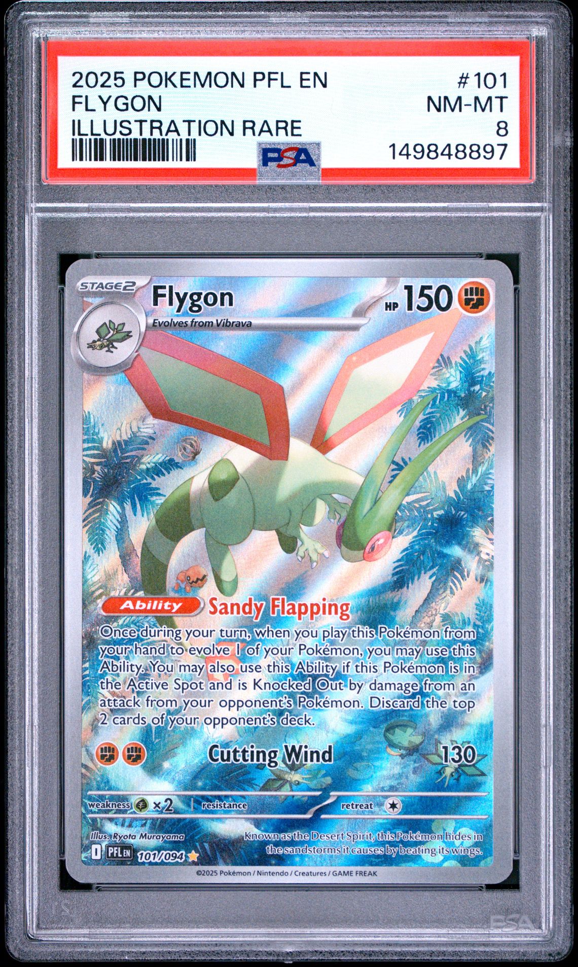 2025 Pokemon Pfl En-Phantasmal Flames Flygon #101 (Illustration Rare) Nm-Mt 8 front