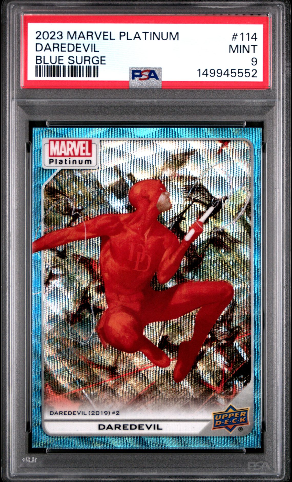 2023 Marvel Platinum Bluesurge Blue #114 Daredevil front