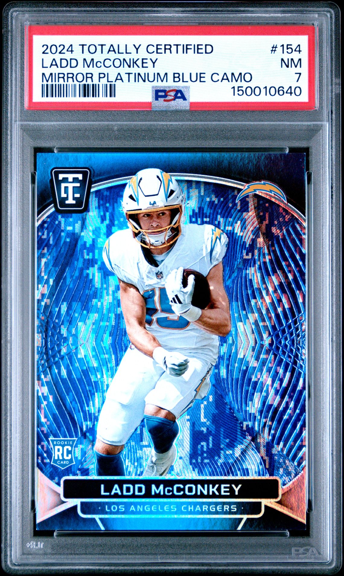 2024 Panini PANINI TOTALLY CERTIFIED MIRROR PLATINUM BLUE CAMO #154 Ladd Mcconkey front