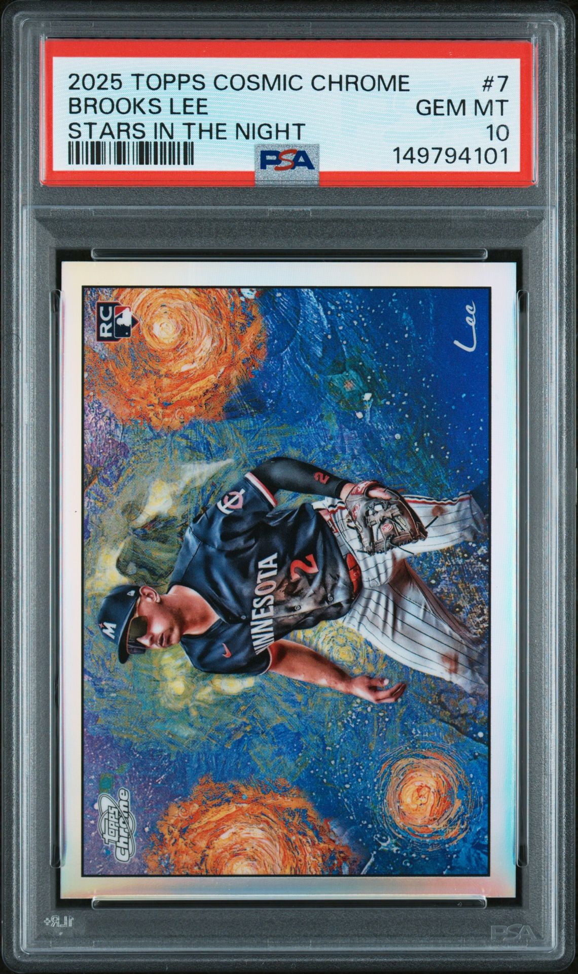 2025 Bowman TOPPS COSMIC CHROME STARS IN THE NIGHT Green Refractor #7 Brooks Lee front