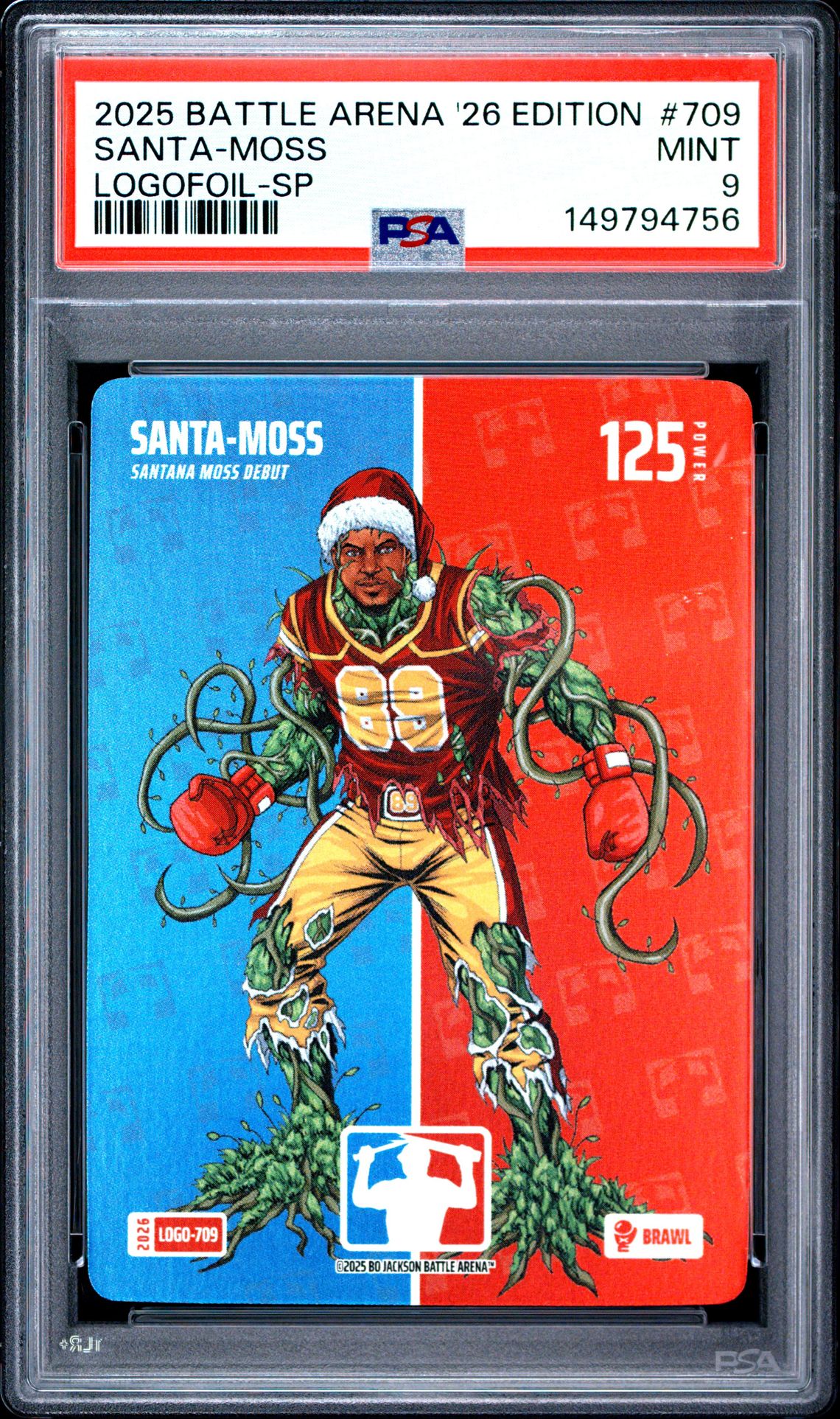 2025 Bo Jackson Battle Arena 2026 Edition Logofoil Santa-Moss #709 (Logofoil-Sp) Mint 9 front