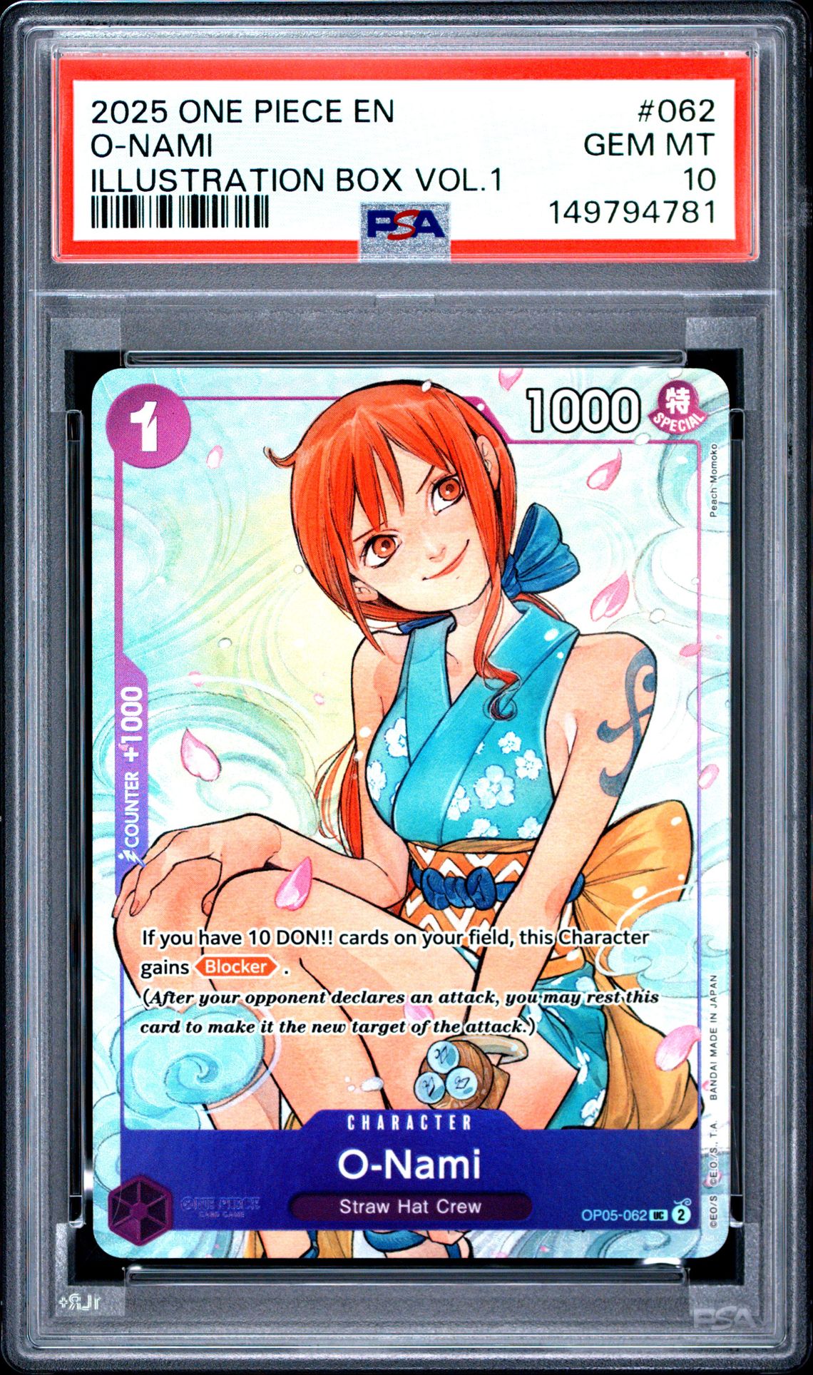 2025 One Piece Promos O-Nami #062 (Illustration Box Vol.1) Gem Mt 10 front