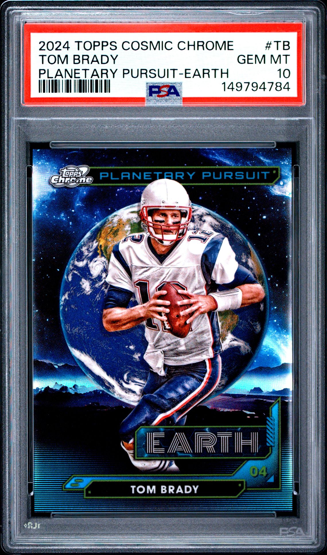 2024 Topps Cosmic Chrome Planetary Pursuit Tom Brady #Tb (Planetary Pursuit-Earth) Gem Mt 10 front