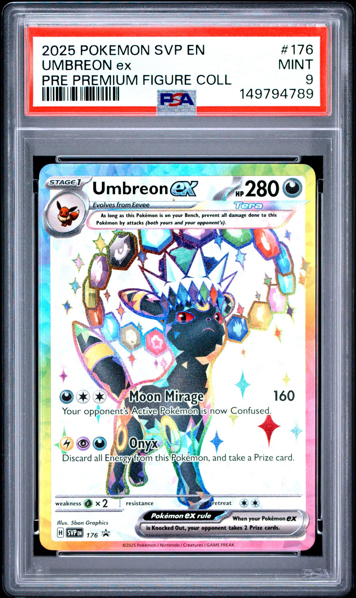 2025 Pokemon Svp En-Sv Black Star Promo Umbreon Ex #176 (Pre Premium Figure Coll) Mint 9 front