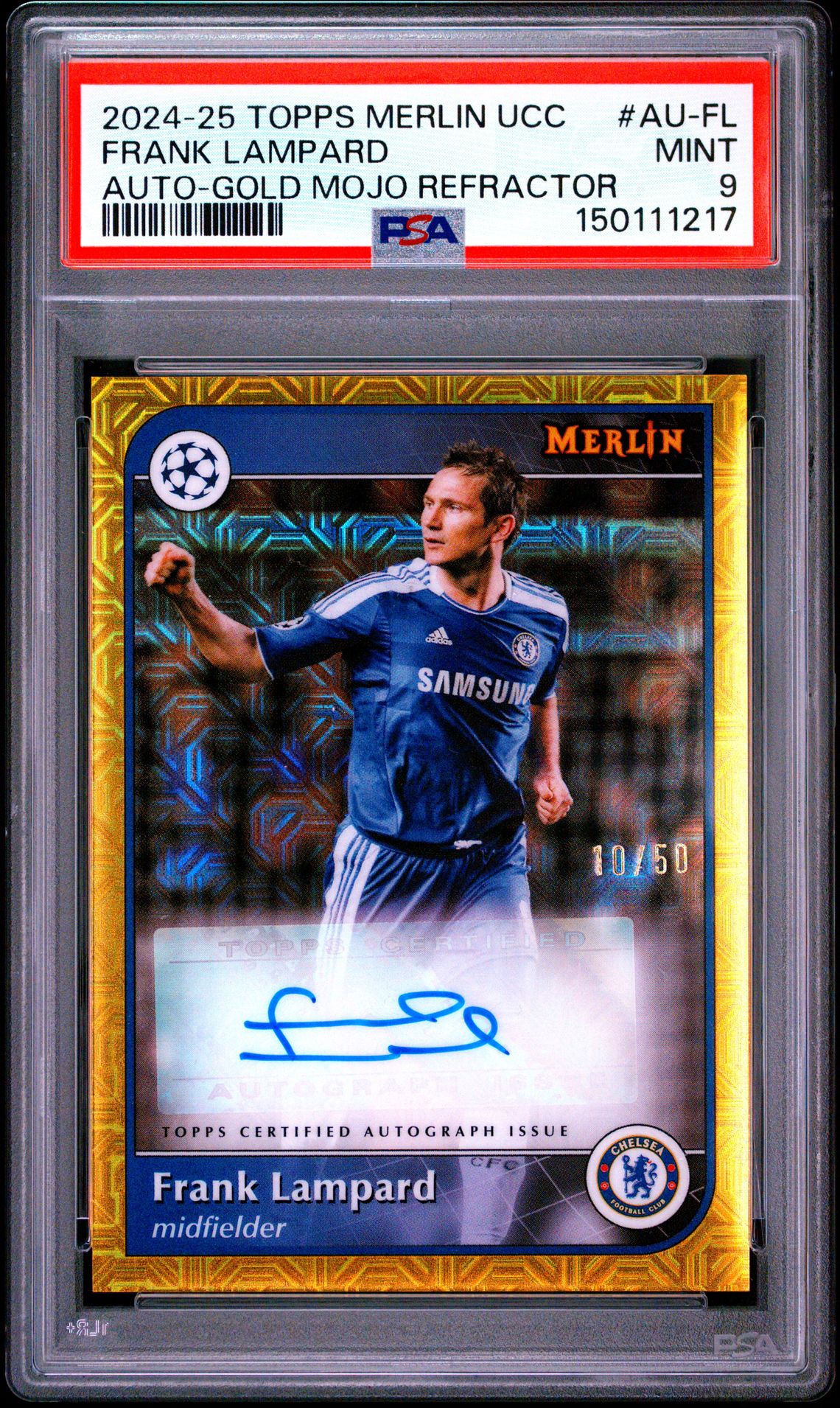 2024-2025 Topps Merlin Uefa Club Competitions Autographs Frank Lampard #Fl (Autograph-Gold Mojo) Mint 9 front