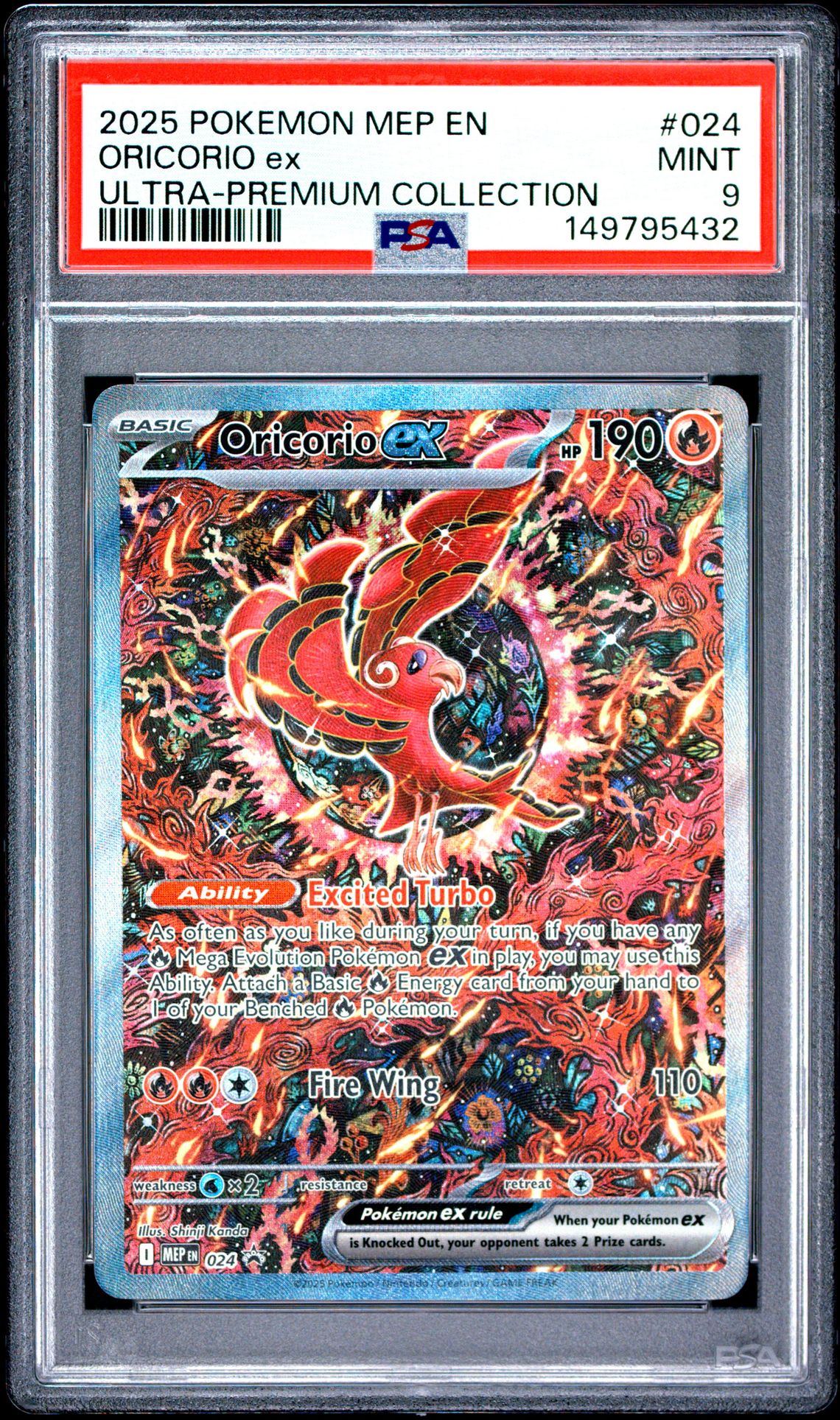 2025 Pokemon Mep En-Me Black Star Promo Oricorio Ex #024 (Ultra-Premium Collection) Mint 9 front