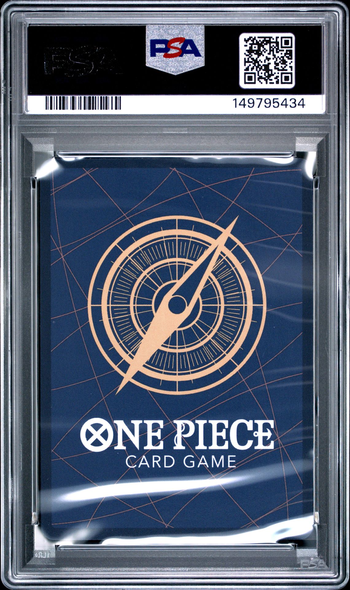 2026 One Piece Op14-Eb04-The Azure Sea's Seven Monkey D. Luffy #013 (Alternate Art) Gem Mt 10 back view - PSA certificate #149795434