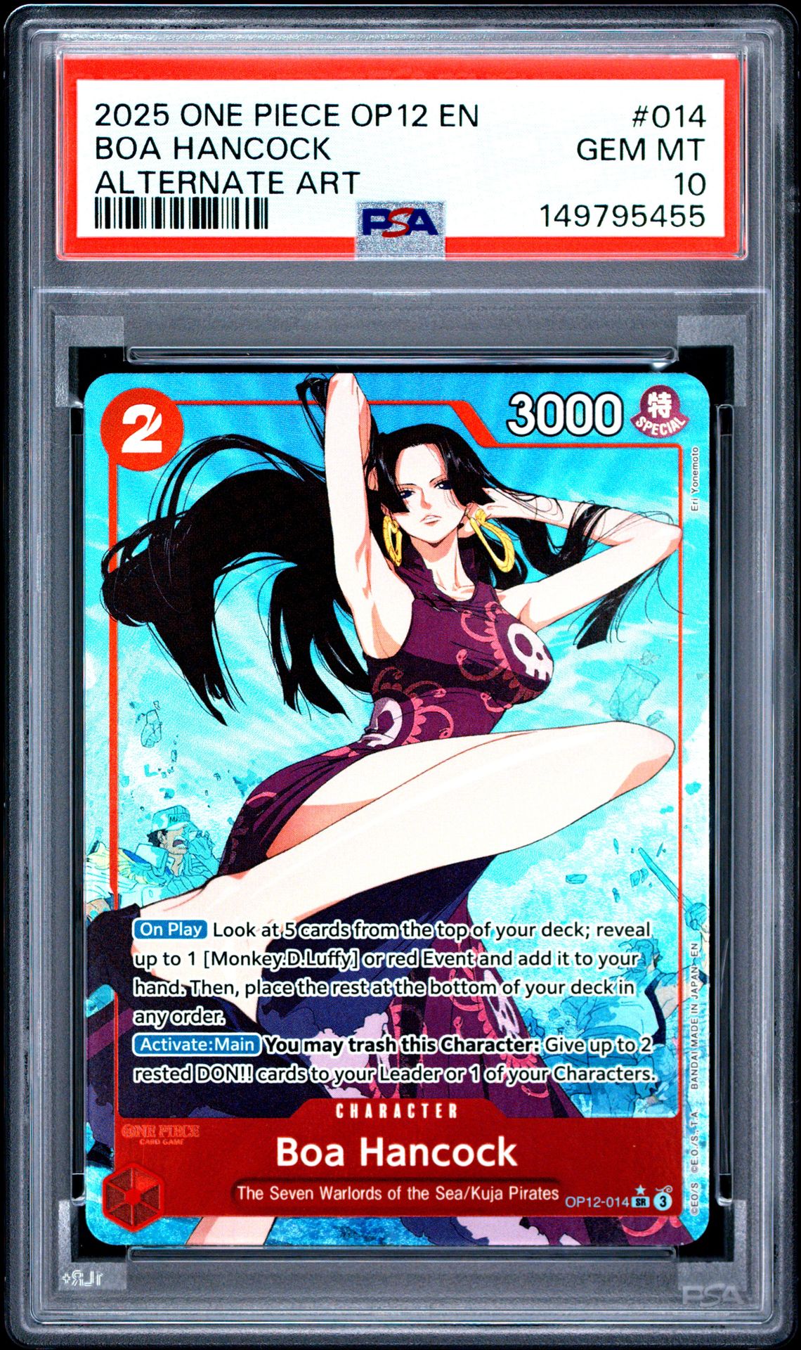 2025 One Piece Op12-Legacy Of The Master Boa Hancock #014 (Alternate Art) Gem Mt 10 front