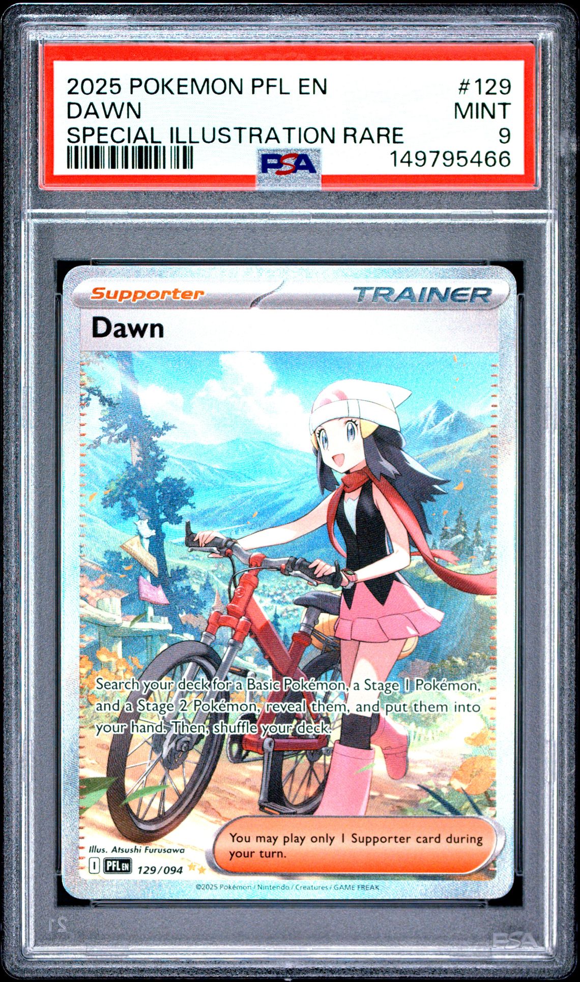 2025 Pokemon Pfl En-Phantasmal Flames Dawn #129 (Special Illustration Rare) Mint 9 front