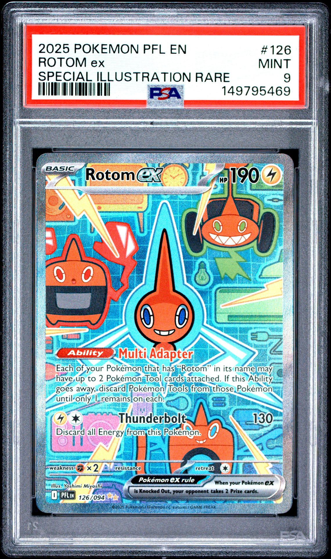 2025 Pokemon Pfl En-Phantasmal Flames Rotom Ex #126 (Special Illustration Rare) Mint 9 front