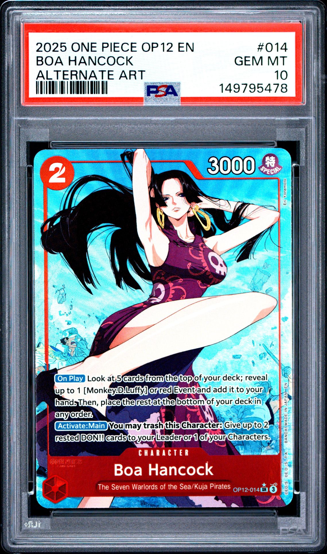 2025 One Piece Op12-Legacy Of The Master Boa Hancock #014 (Alternate Art) Gem Mt 10 front