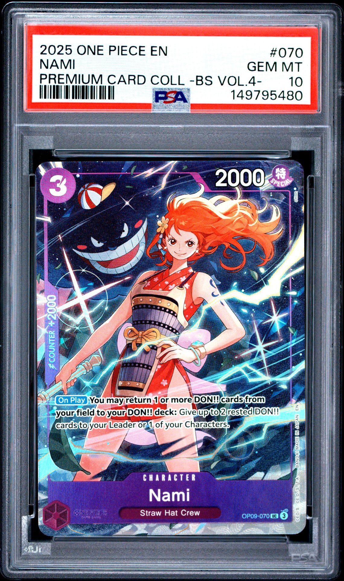 2025 One Piece Premium Card Collection -Best Selection Vol.4 - Nami #070 Gem Mt 10 front