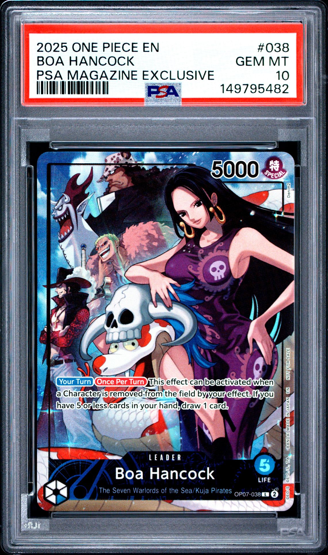 2025 ONE PIECE PROMOS BOA HANCOCK PSA MAGAZINE EXCLUSIVE 038 GEM MT 10 front