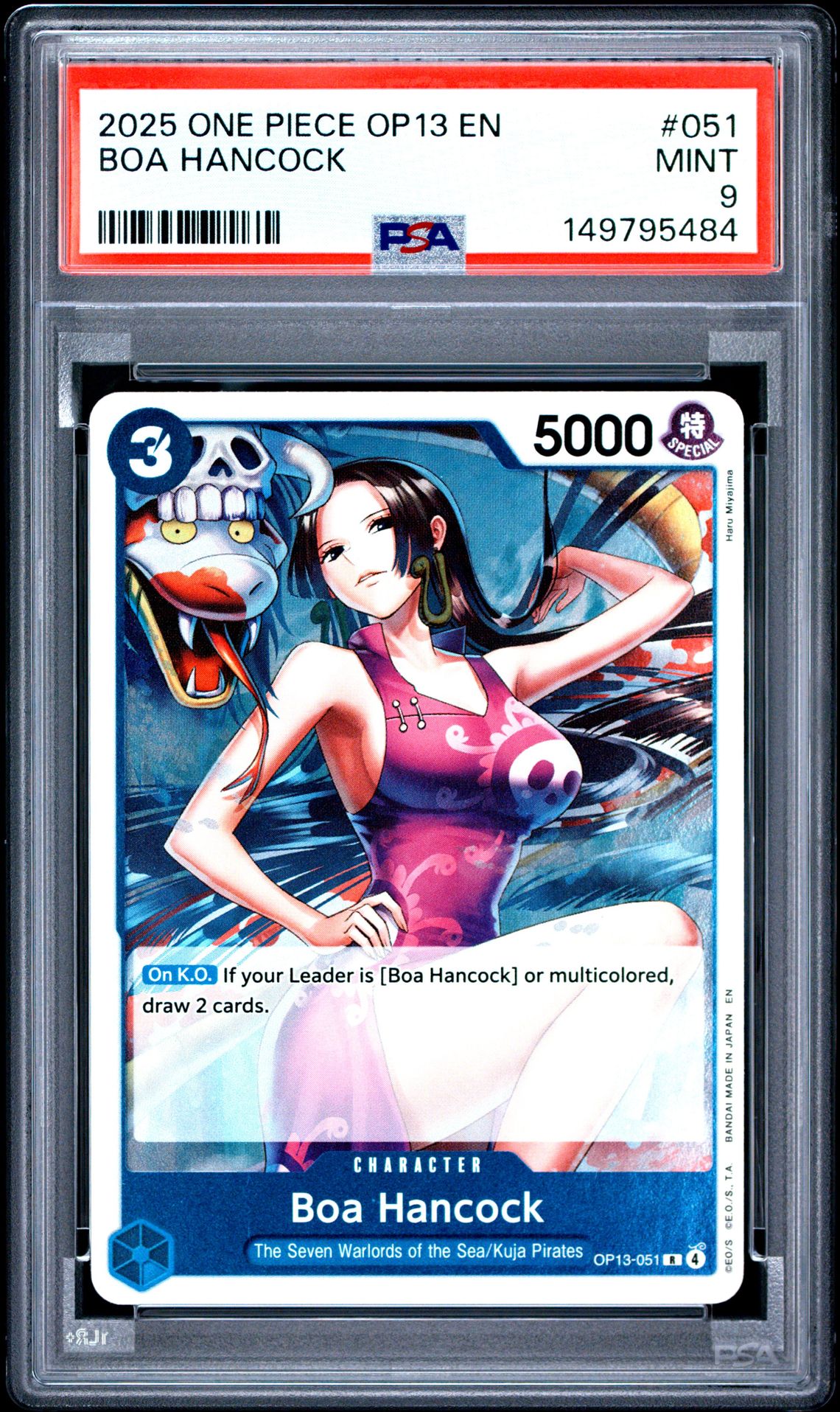 2025 One Piece Op13-Carrying On His Will Boa Hancock #051 Mint 9 front