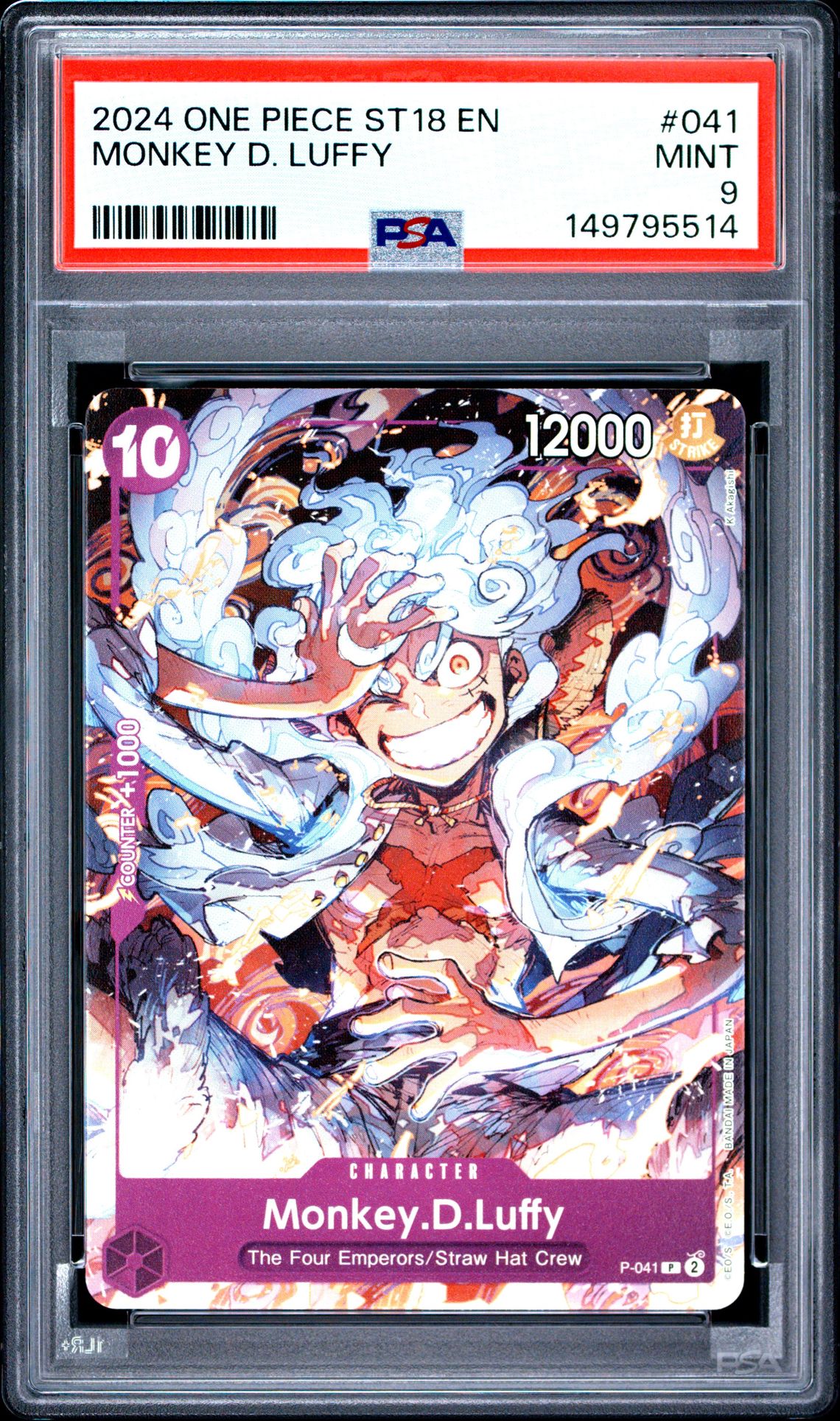 2024 One Piece Starter Deck St18-Purple Monkey D. Luffy Monkey D. Luffy #041 Mint 9 front