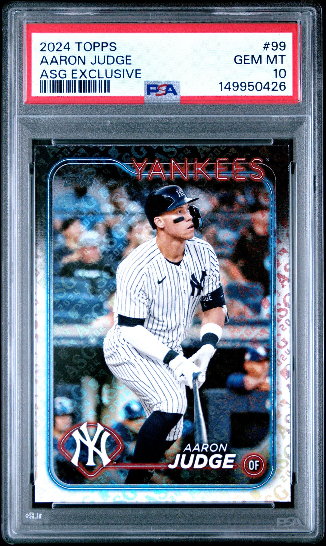 2024 Topps Aaron Judge #99 (Asg Exclusive) Gem Mt 10 front view - PSA graded GEM MT 10
