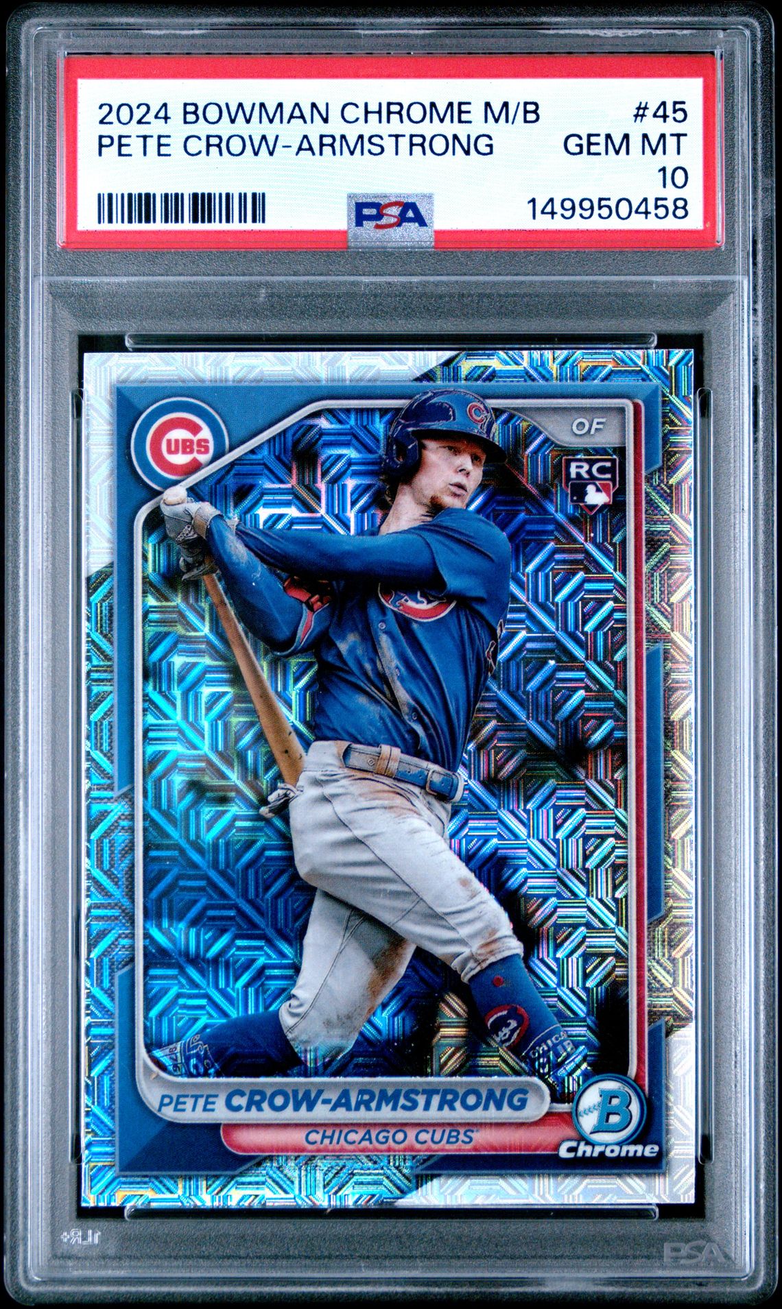 2024 Bowman Chrome Mega Box Pete Crow-Armstrong #45 Gem Mt 10 front view - PSA graded GEM MT 10