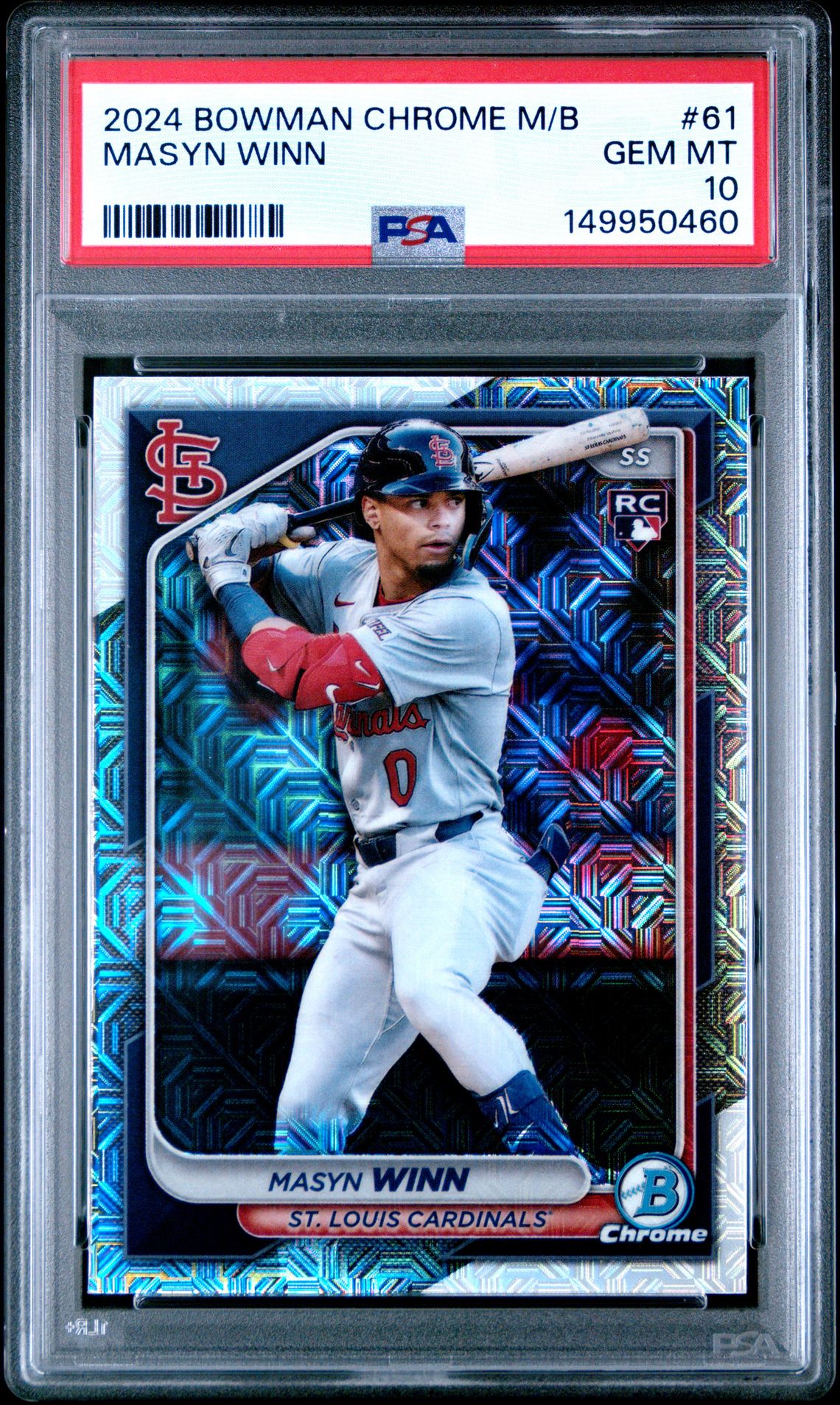 2024 Bowman Chrome Mega Box Masyn Winn #61 Gem Mt 10 front view - PSA graded GEM MT 10