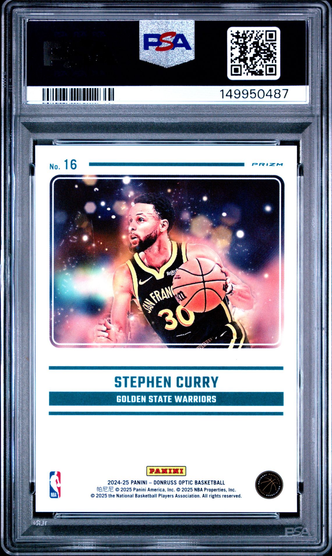 2024 Panini Donruss Optic Mythical Stephen Curry #16 Gem Mt 10 back