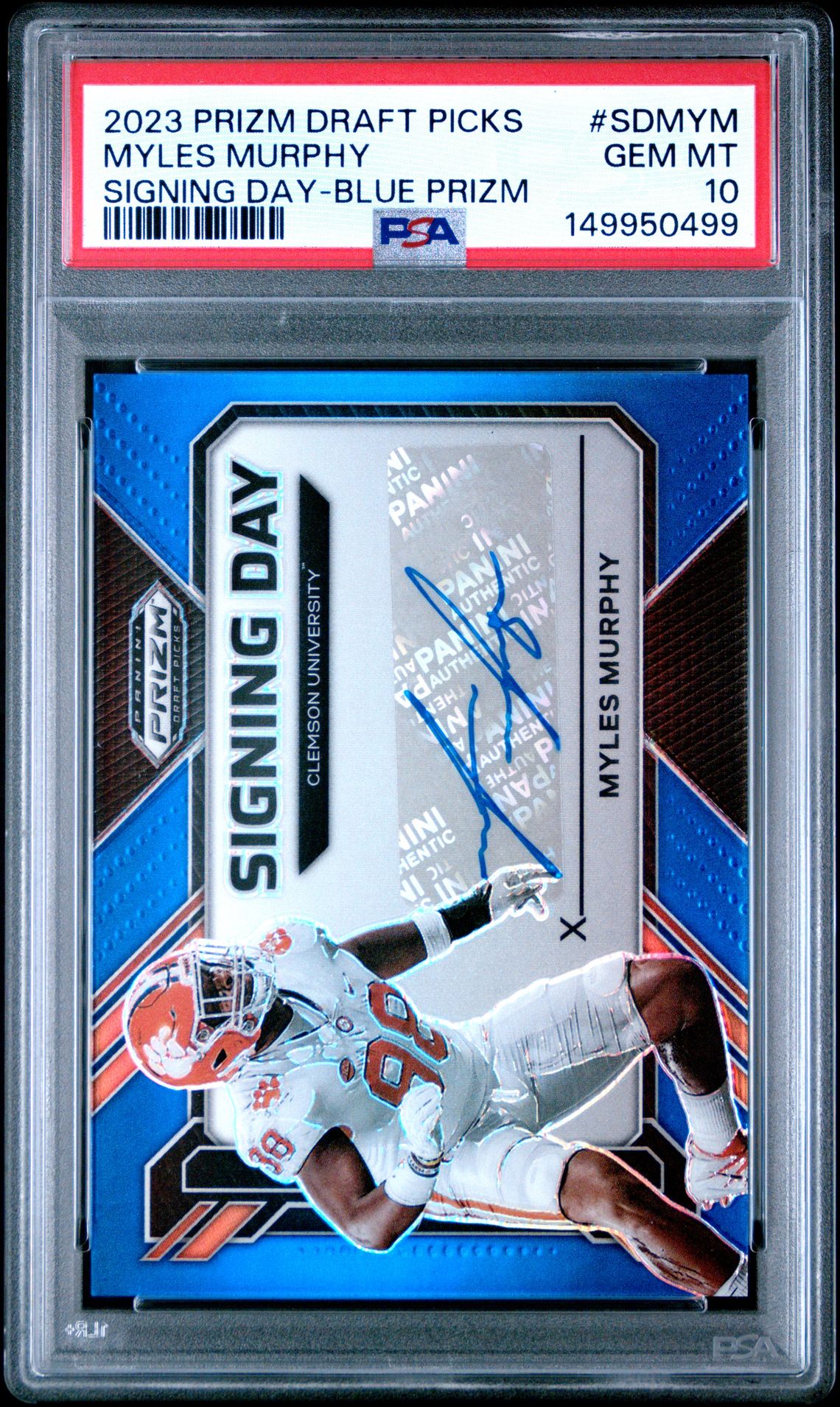 2023 Panini Prizm Draft Picks Signing Day Myles Murphy #Sdmym (Signing Day-Blue Prizm) Gem Mt 10 front