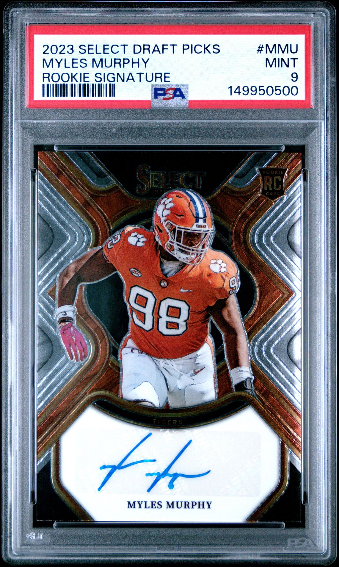 2023 Panini Select Draft Picks Rookie Signatures Myles Murphy #Mmu Mint 9 front